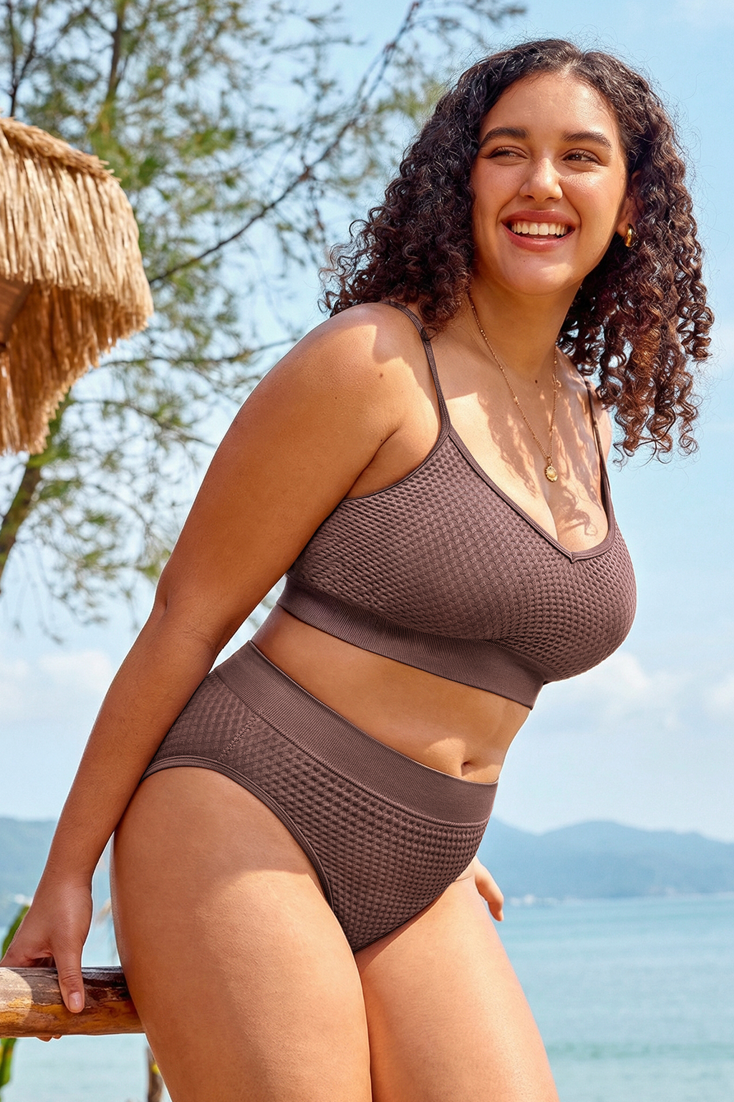 Cocoa Hour Brown Bikini Set