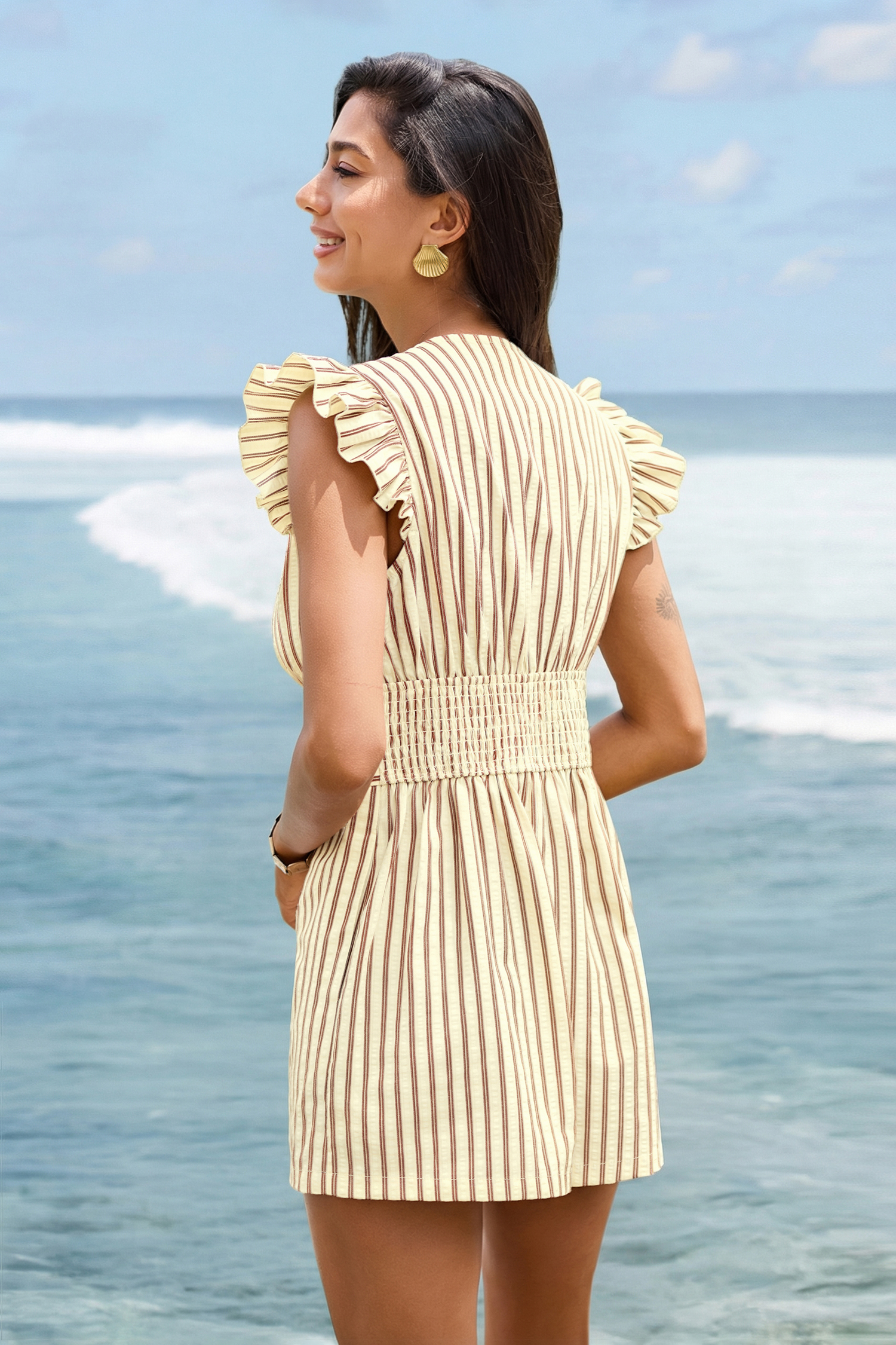 On a Yacht Striped Romper