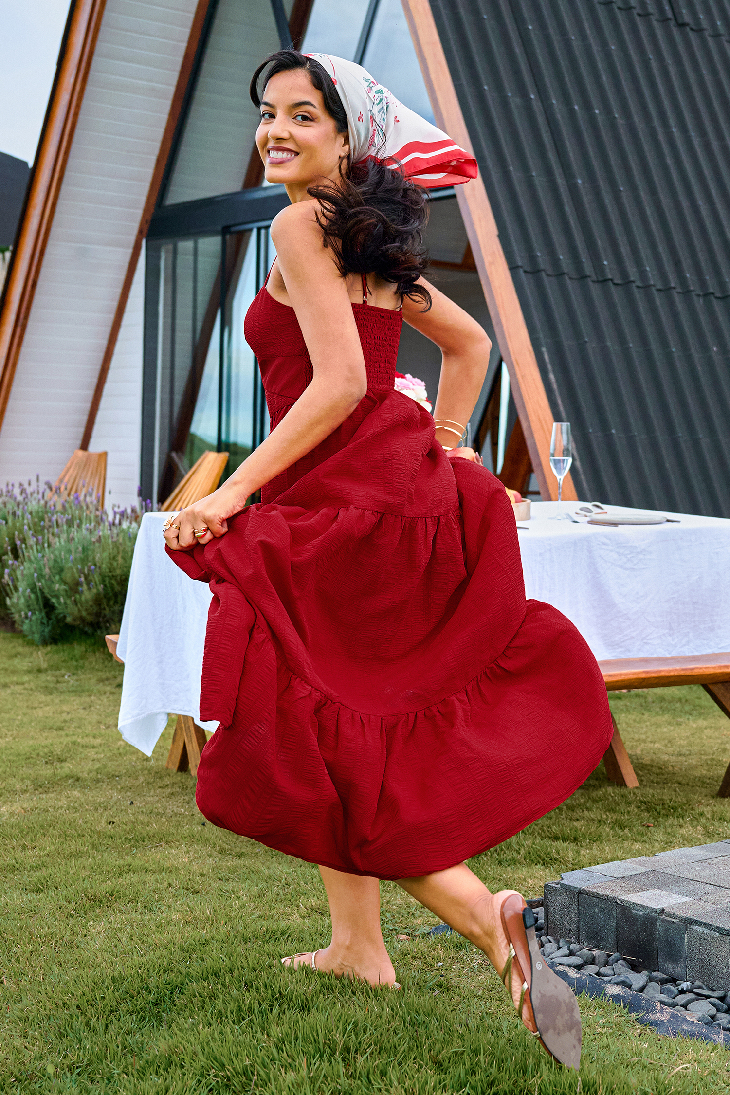 Sultry Sun Red Maxi Dress