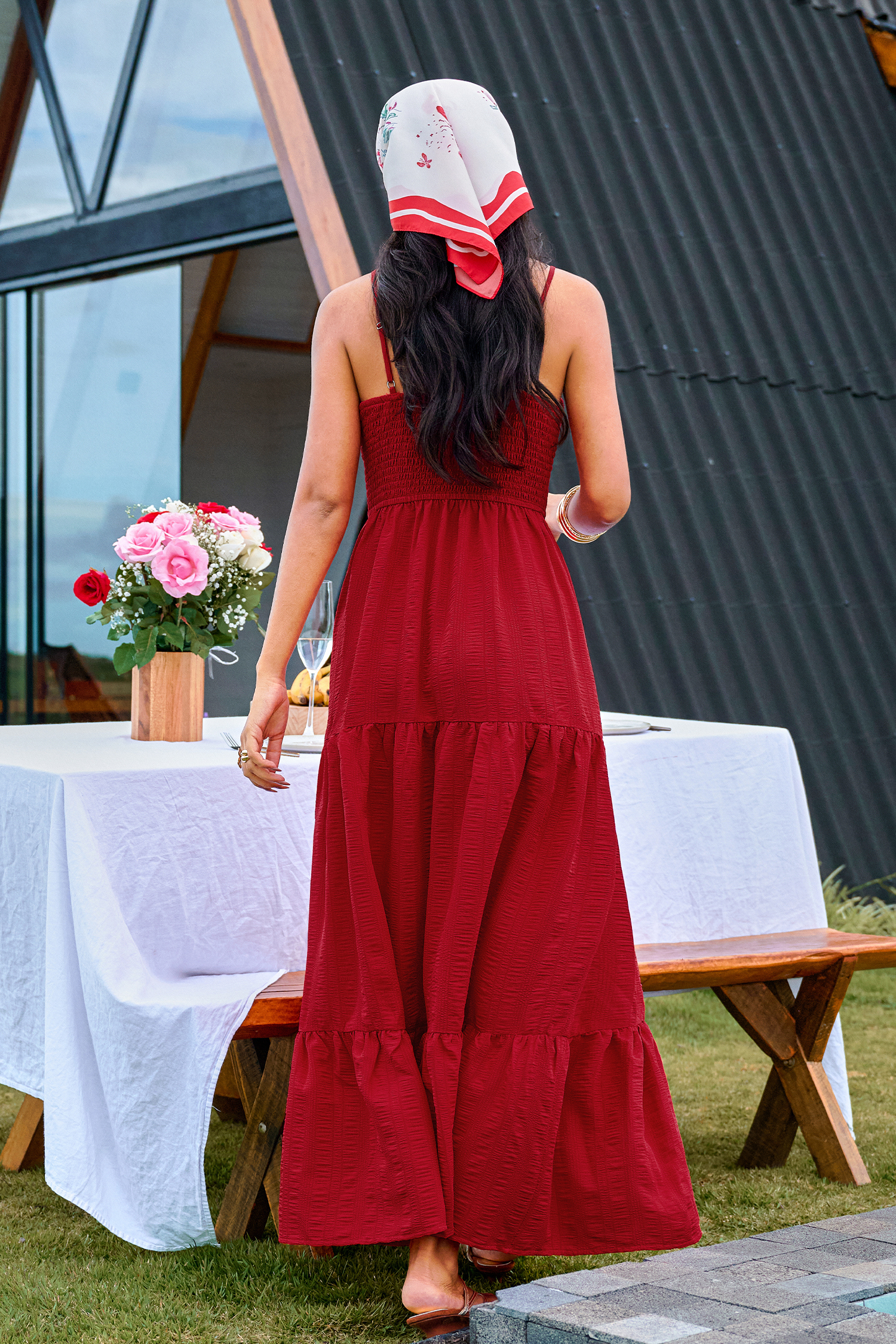 Sultry Sun Red Maxi Dress