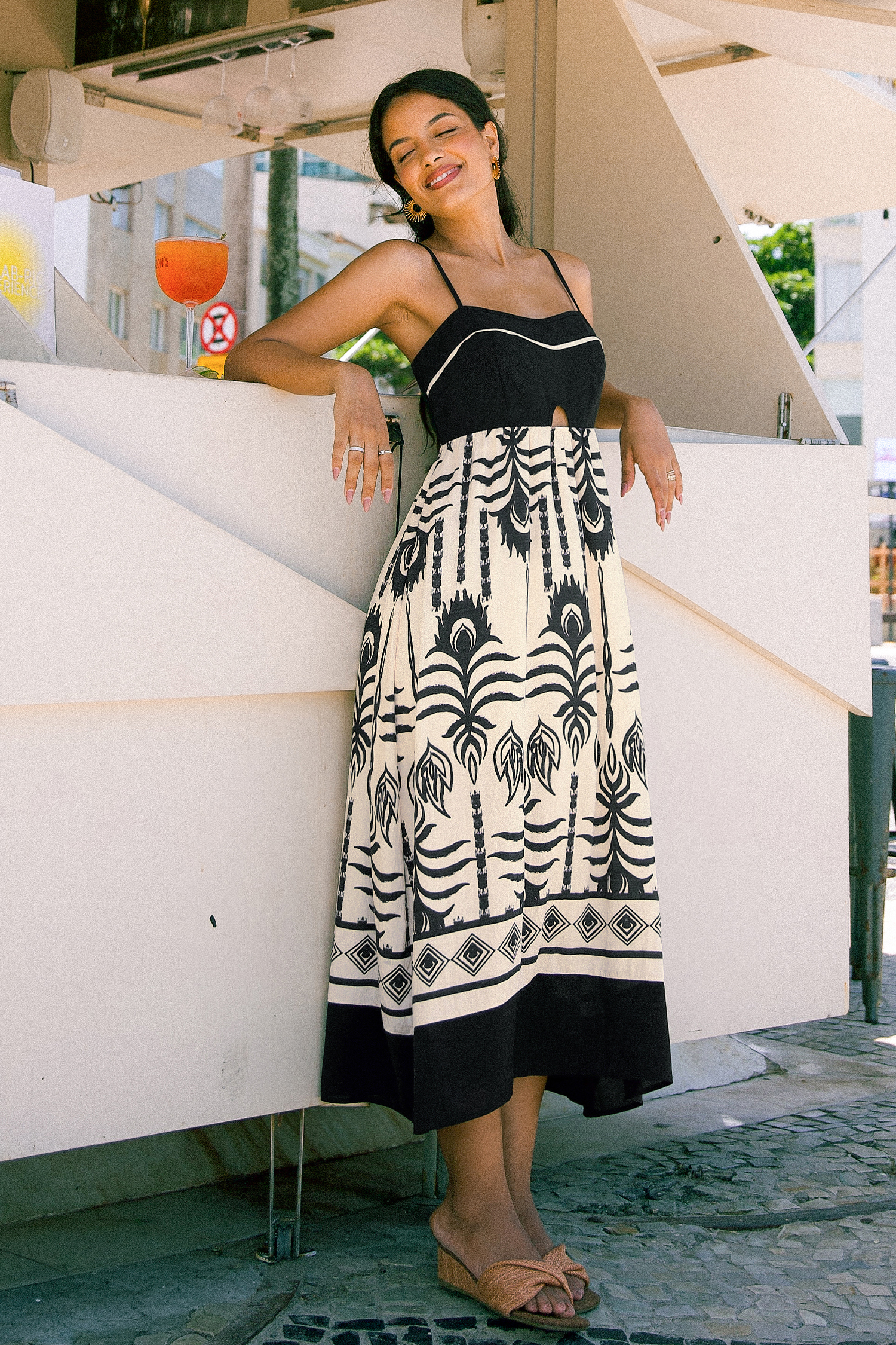 Beach Hopping Ornate Midi Dress
