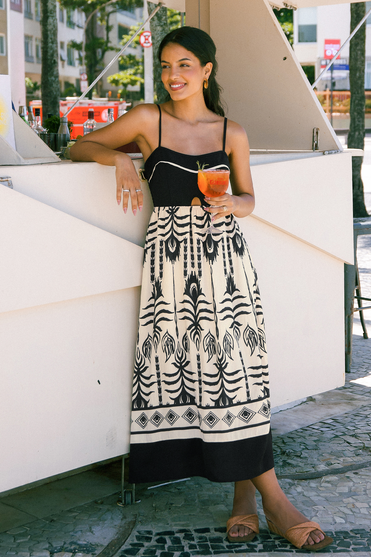 Beach Hopping Ornate Midi Dress