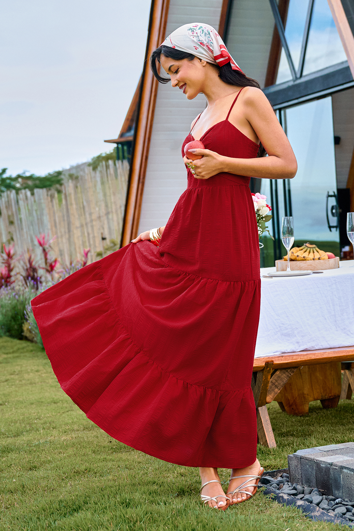 Sultry Sun Red Maxi Dress