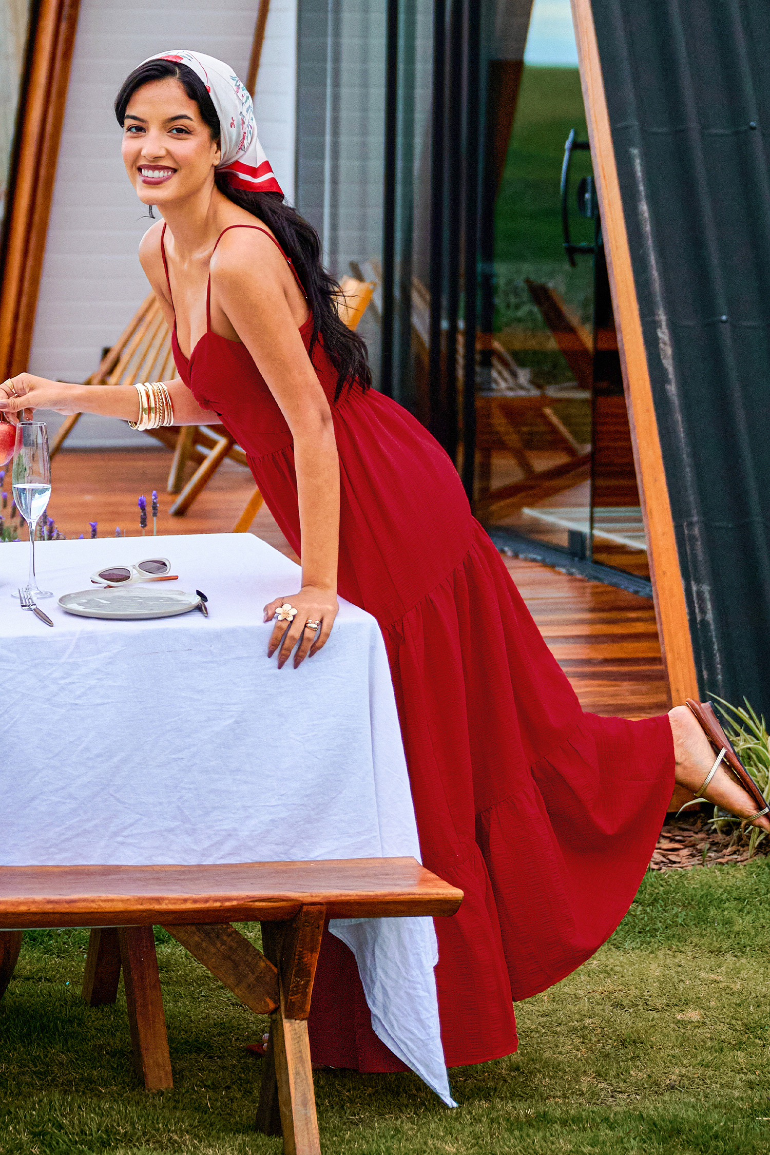 Sultry Sun Red Maxi Dress