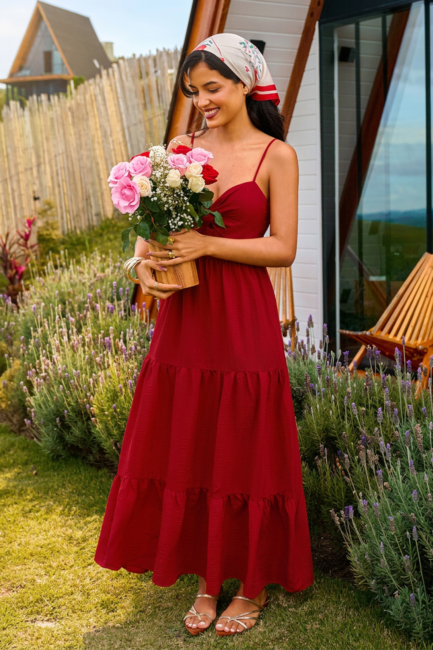 Sultry Sun Red Maxi Dress