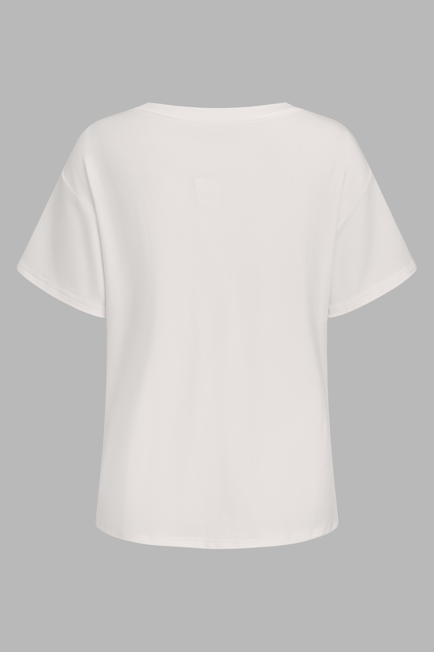 Weißes Kurzarm Rundhals Lockeres T-Shirt mit Grafikprint