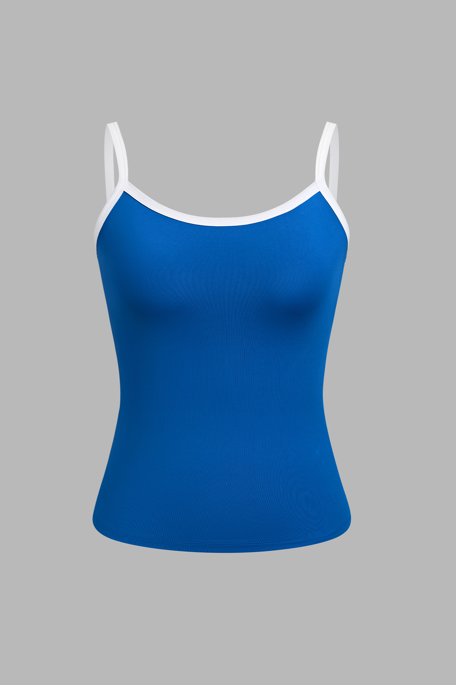 Blaues Figurbetontes Trägertop mit Rundhalsausschnitt