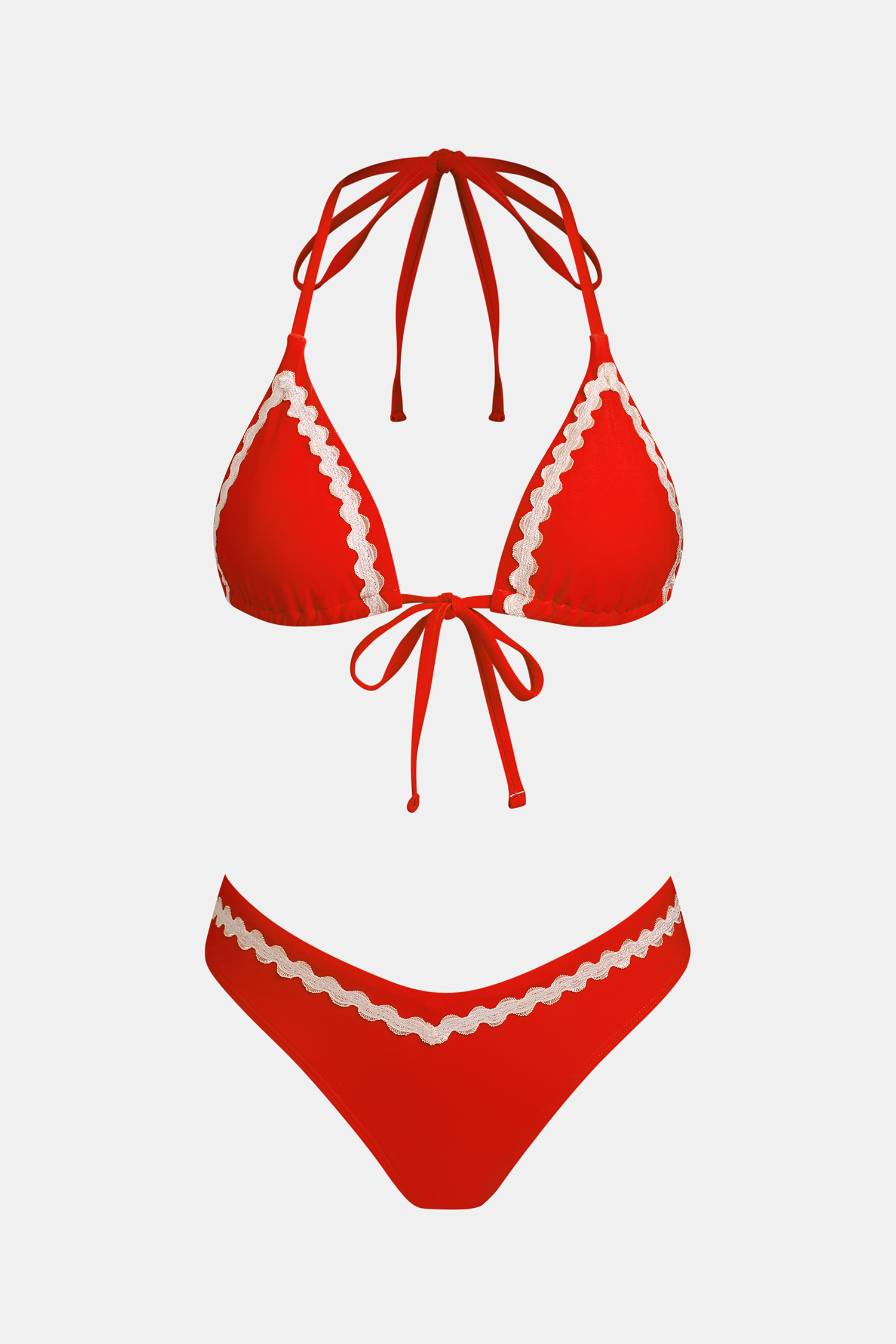 Guava Glow Red Bikini Set