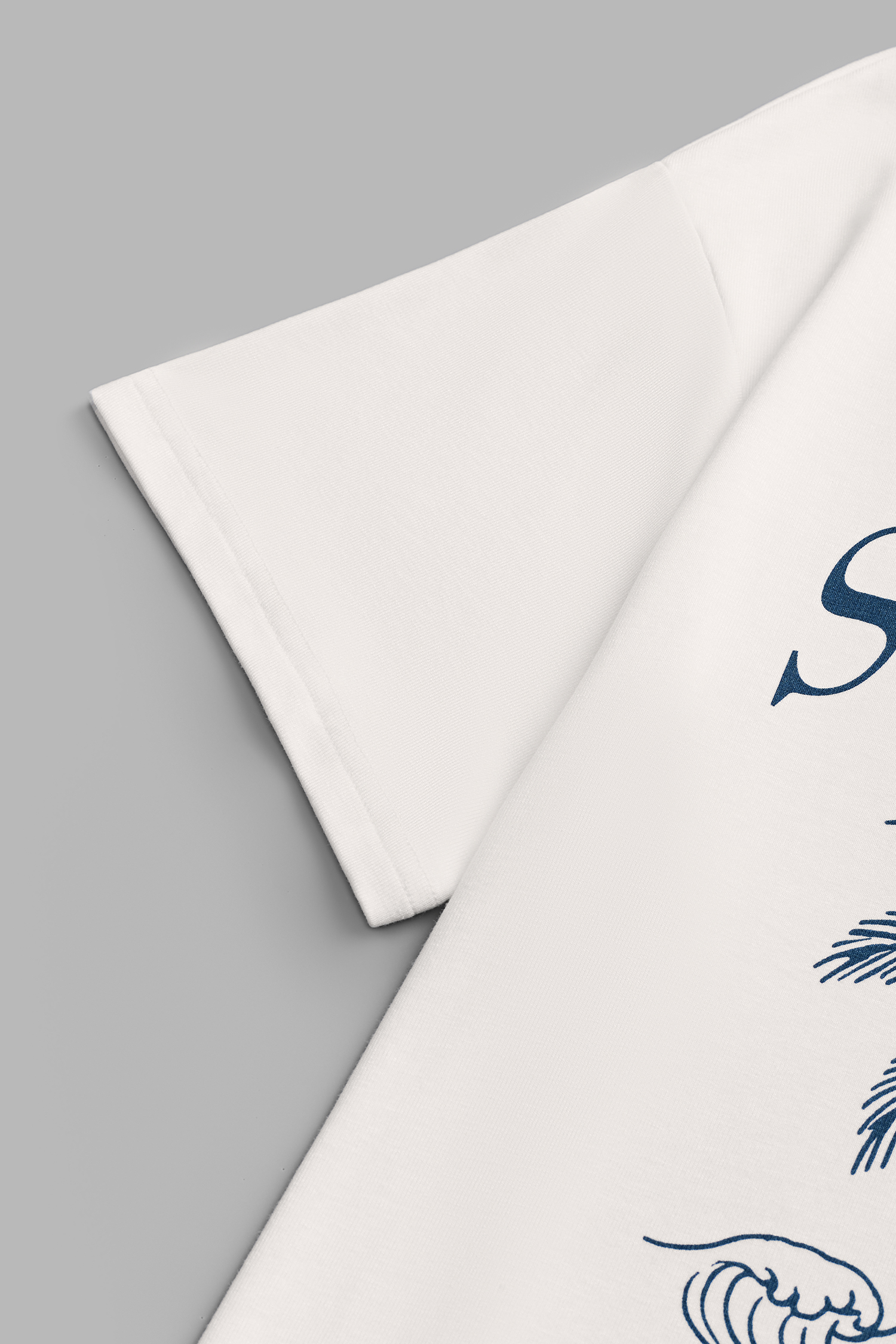 Weißes Kurzarm Rundhals Lockeres T-Shirt mit Grafikprint