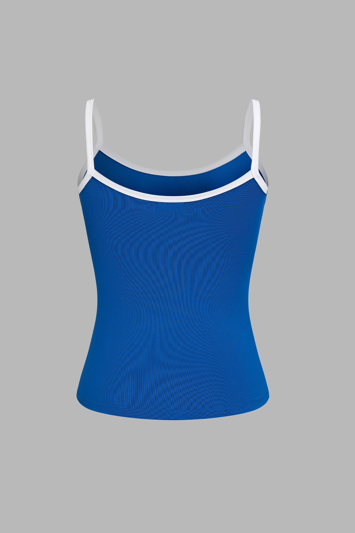 Blaues Figurbetontes Trägertop mit Rundhalsausschnitt