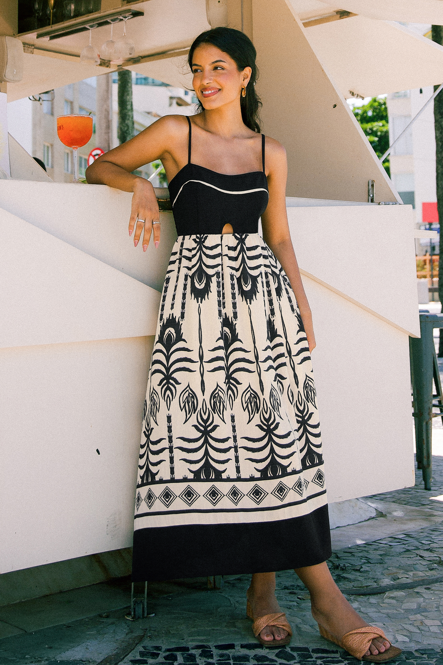 Beach Hopping Ornate Midi Dress