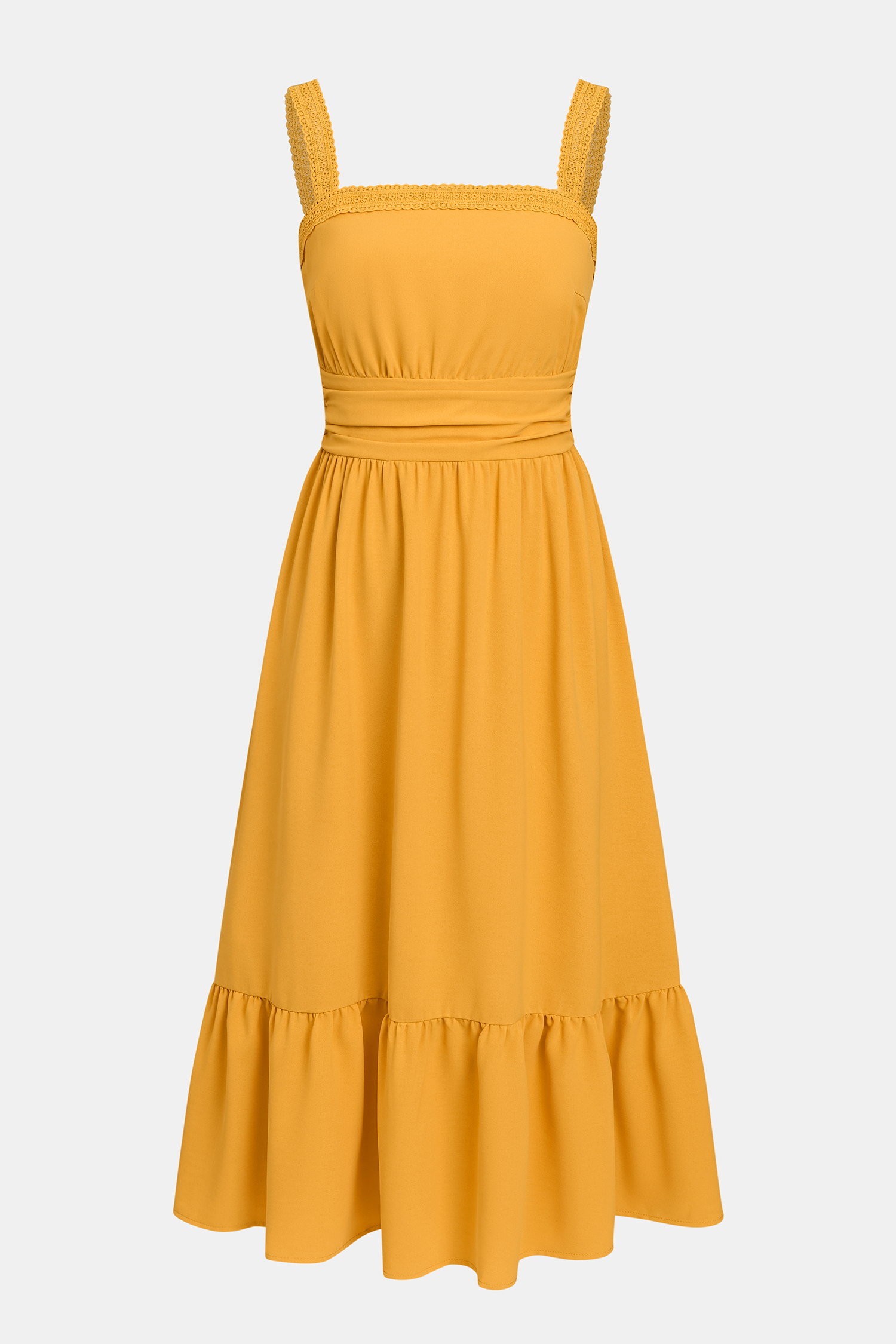 Citrus Picking Yellow Maxi Dress