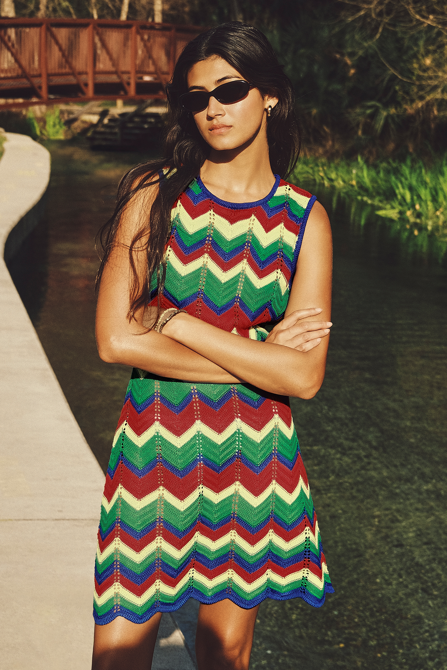 Main Attraction Chevron Mini Dress