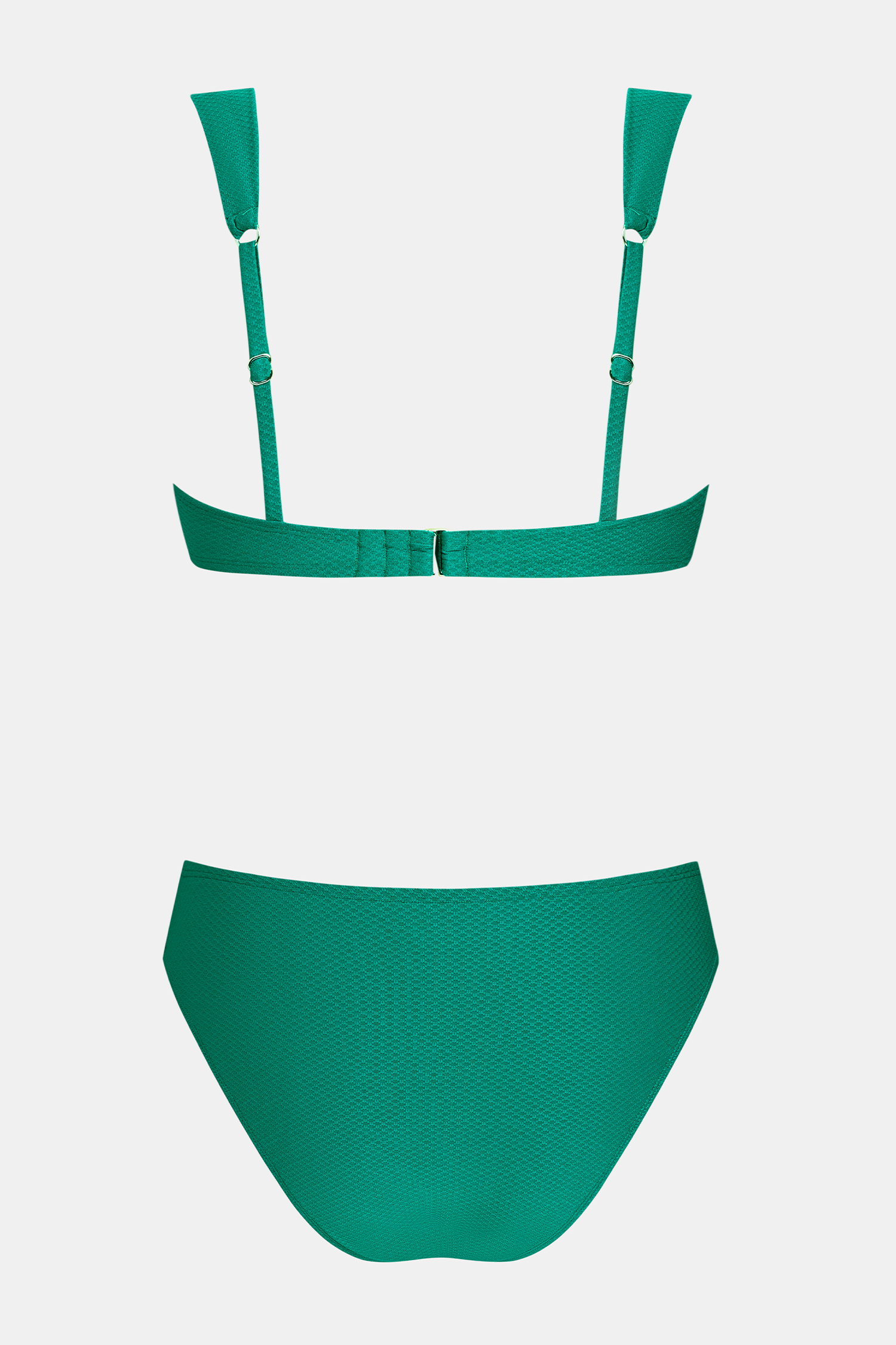 Grünes Mid-Waist Vorgeformte Cups Bügelbikini-Set