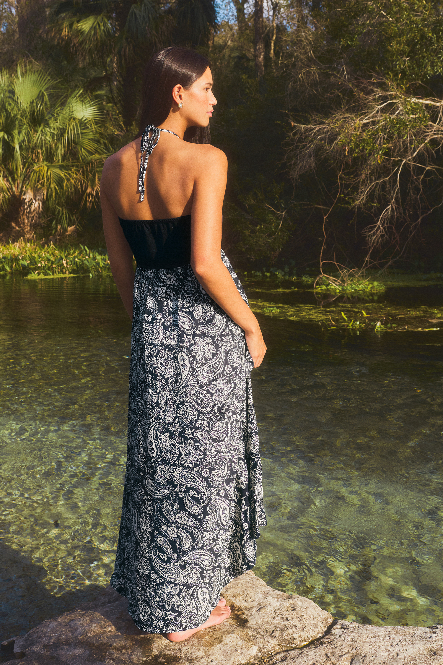 Fireworks Tropical Maxi Dress