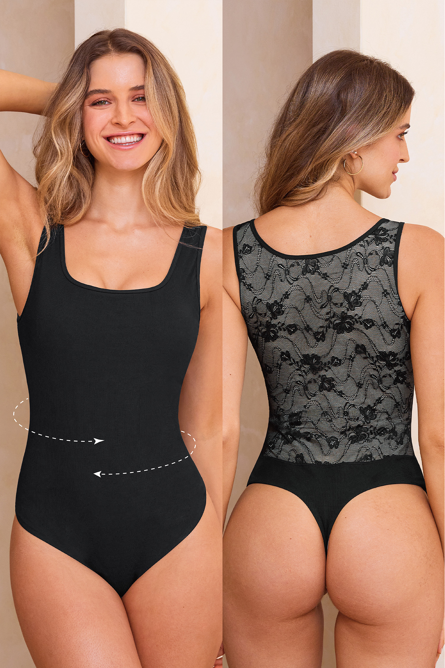 My Whole Heart Black Shapewear Bodysuit