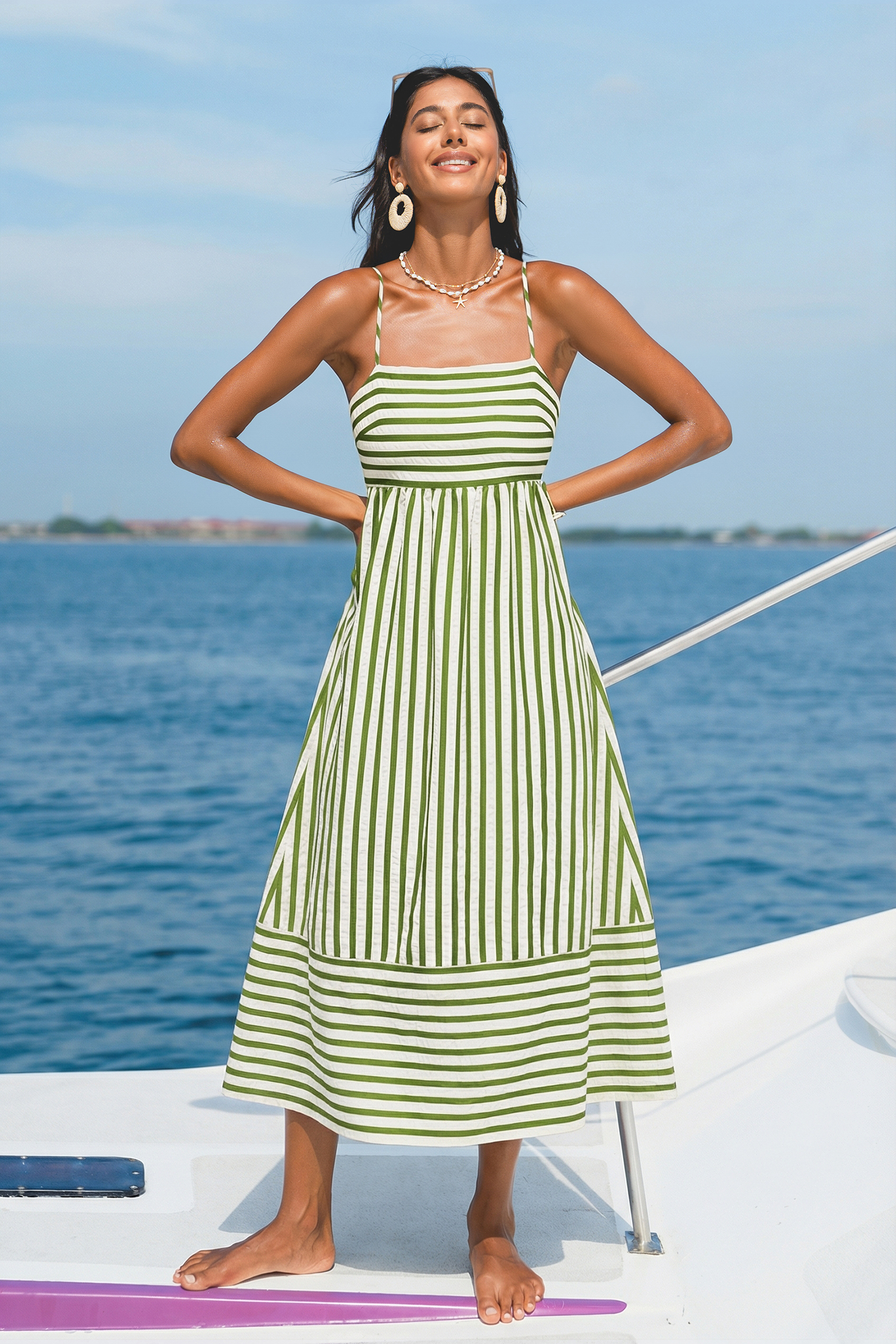So Grounding Striped Maxi Dress