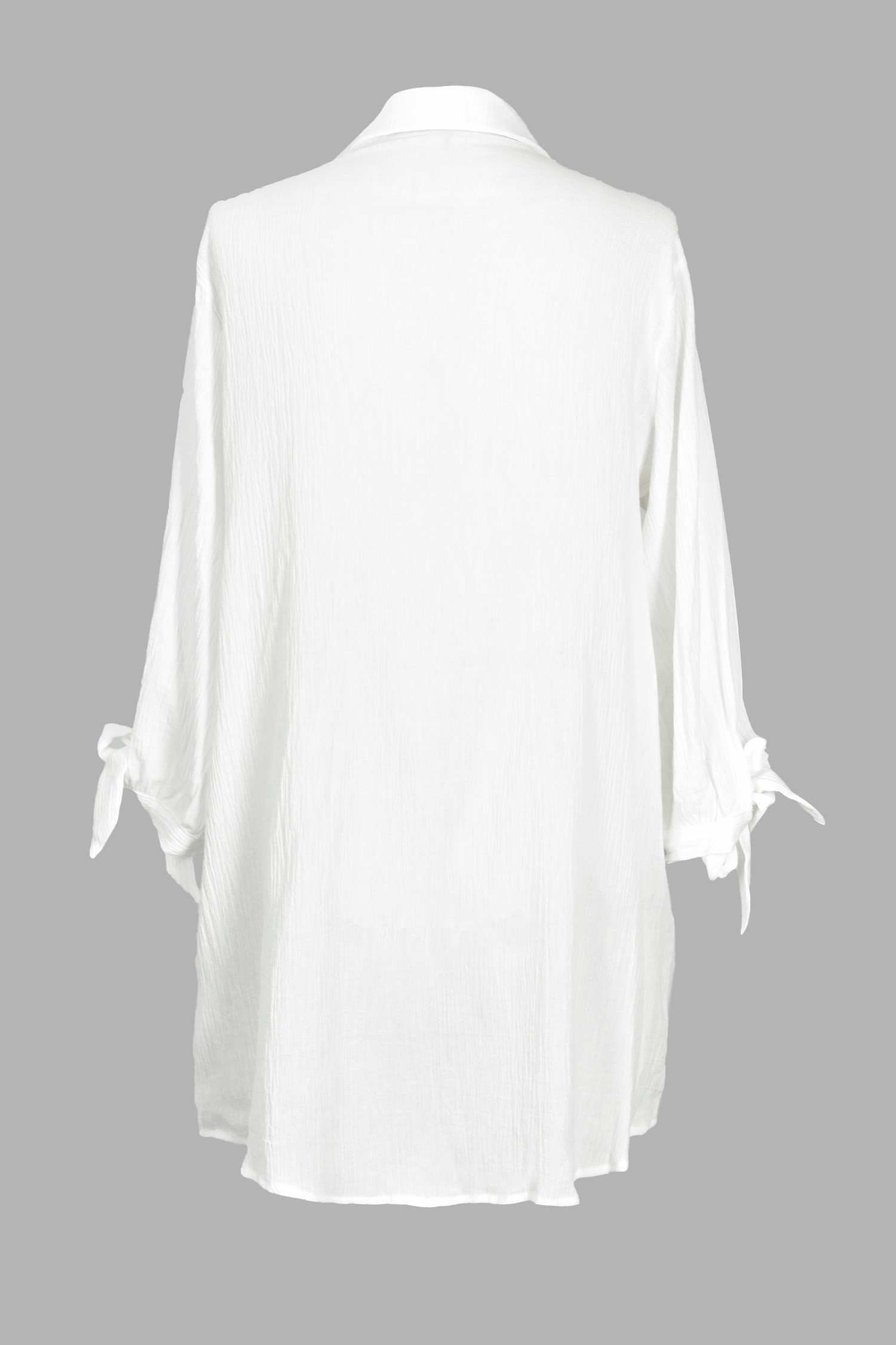 Seersucker Tie Cuff Cover-Up Dress