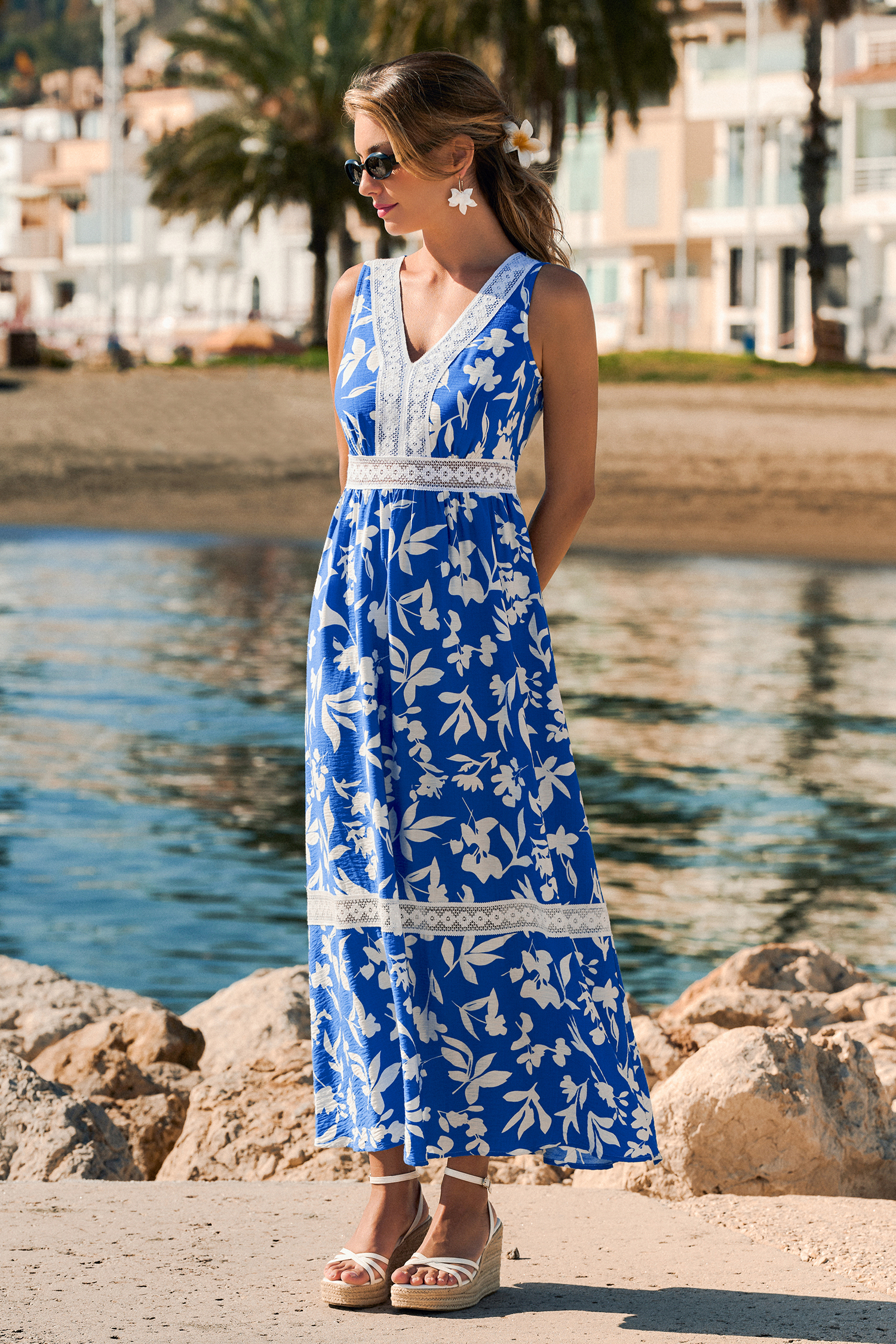 Brunch Bound Tropical Maxi Dress