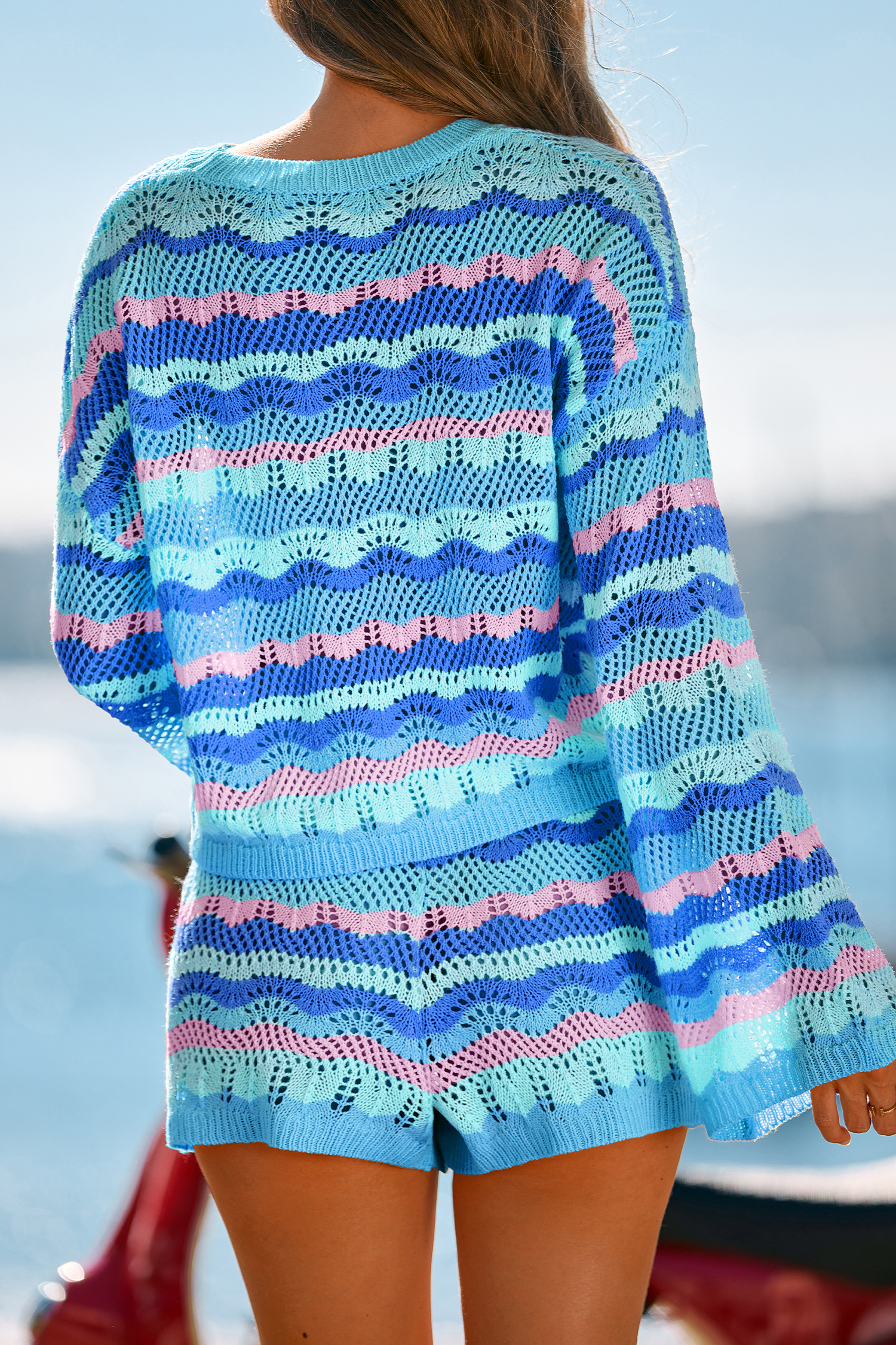 Pixels Chevron Cover-Up Shorts