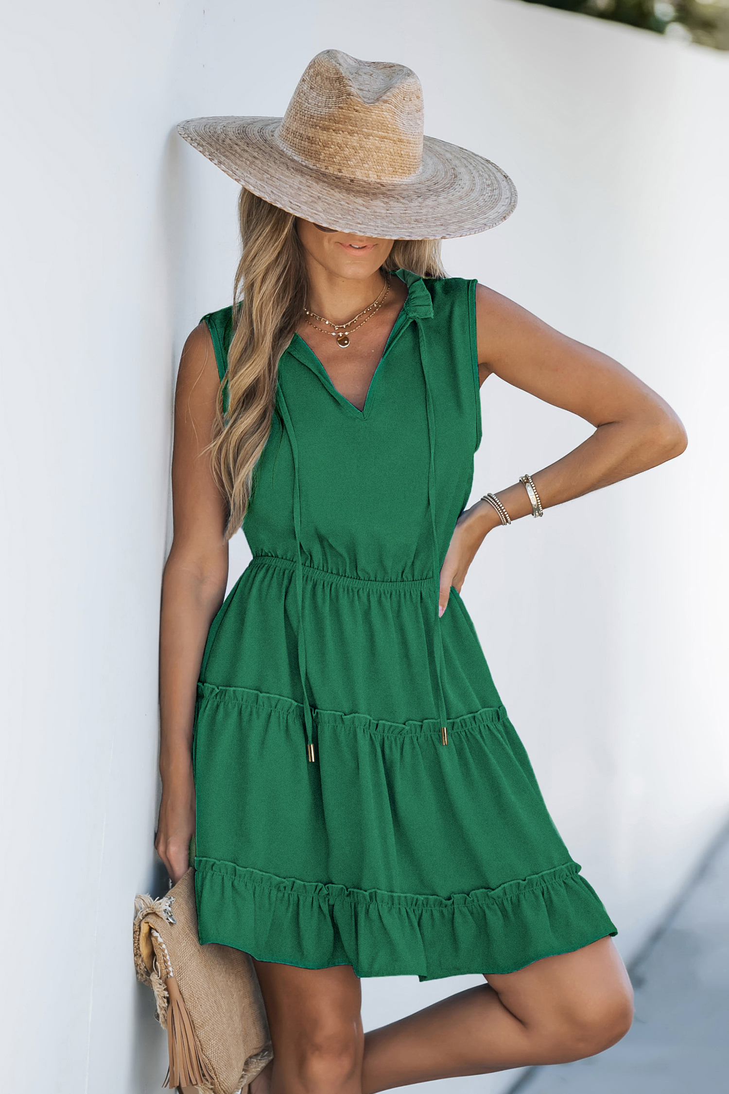 Minivestido verde All American