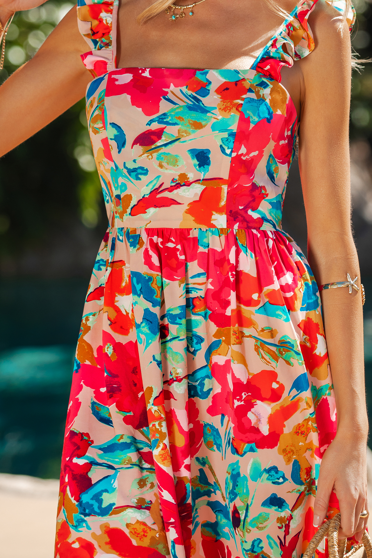 Robe longue dos noué