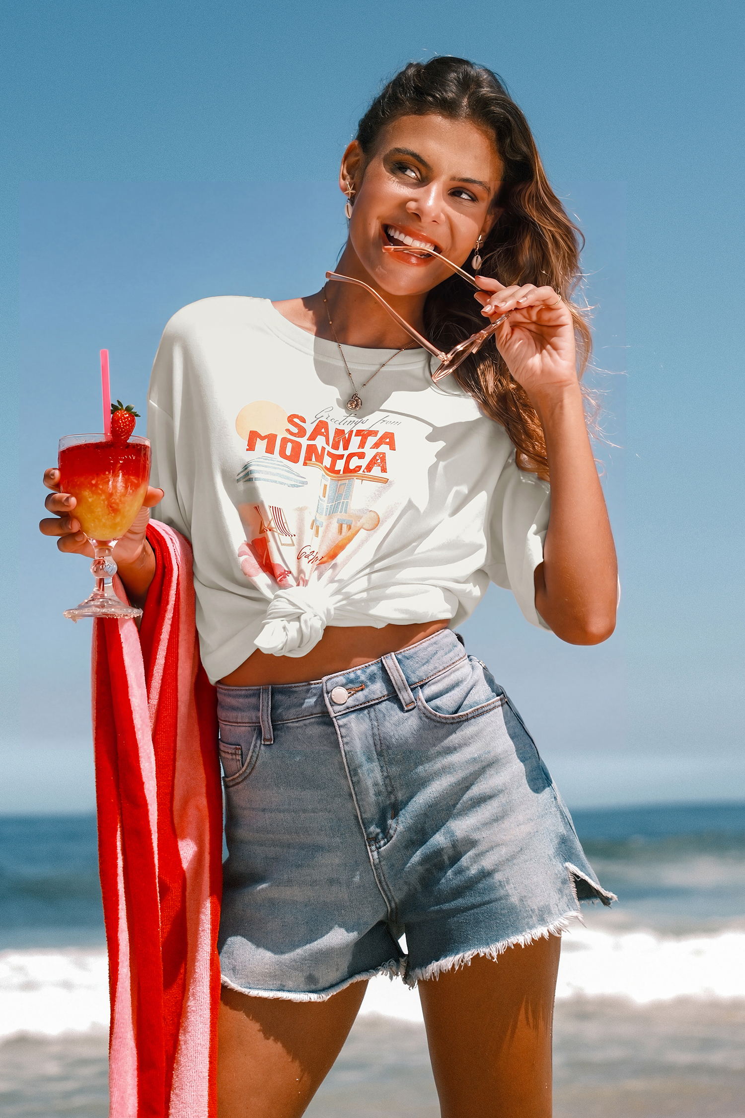 Weißes T-Shirt mit Grafik-Print