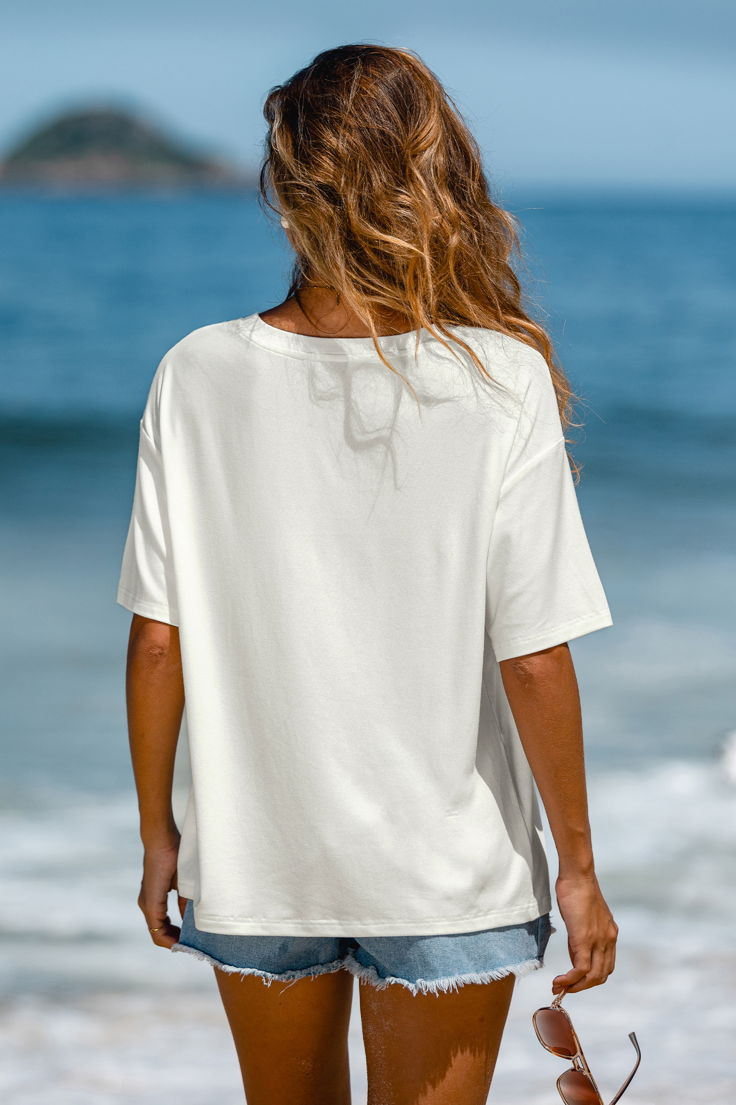 Weißes T-Shirt mit Grafik-Print