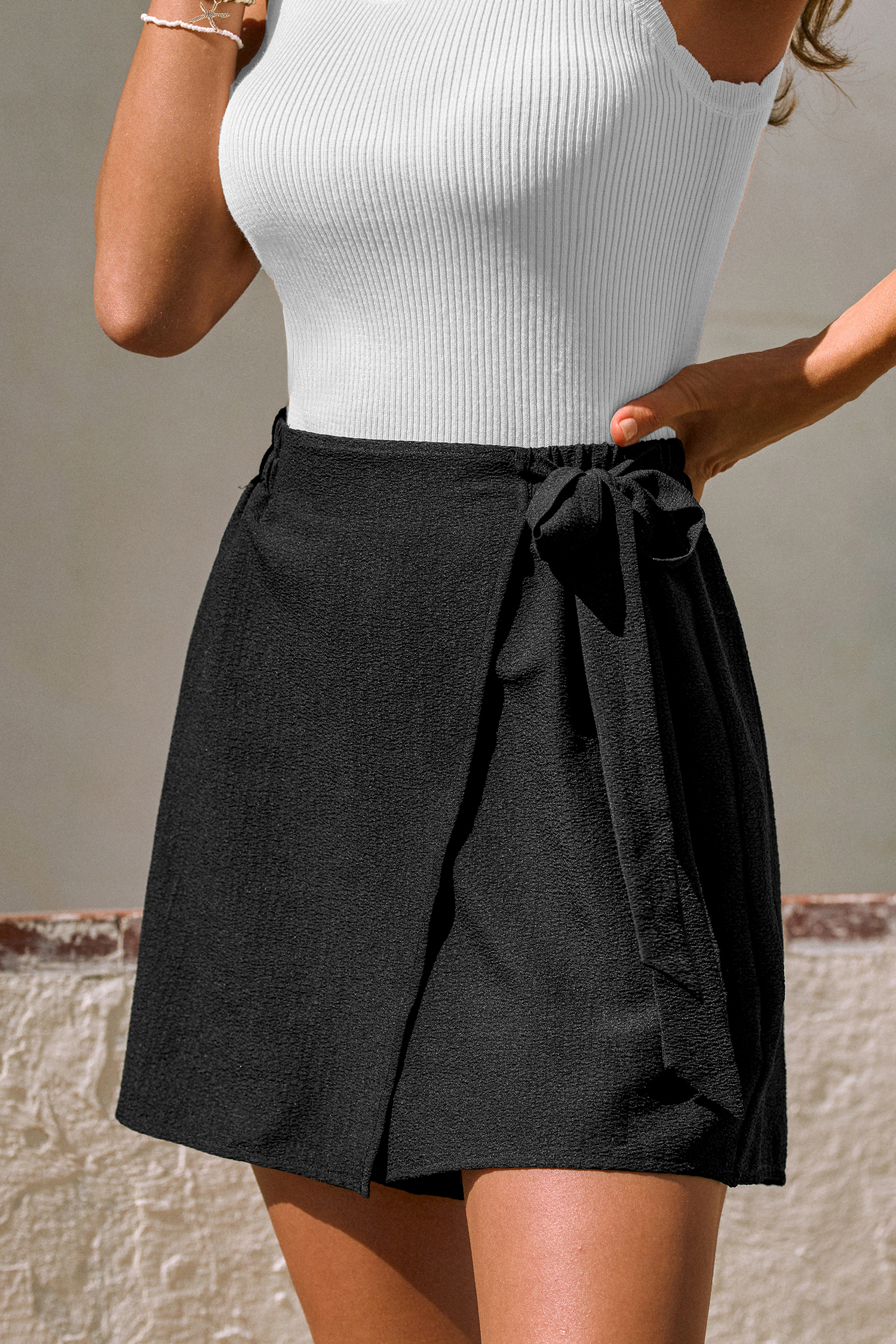 Along the Coast Black Skort