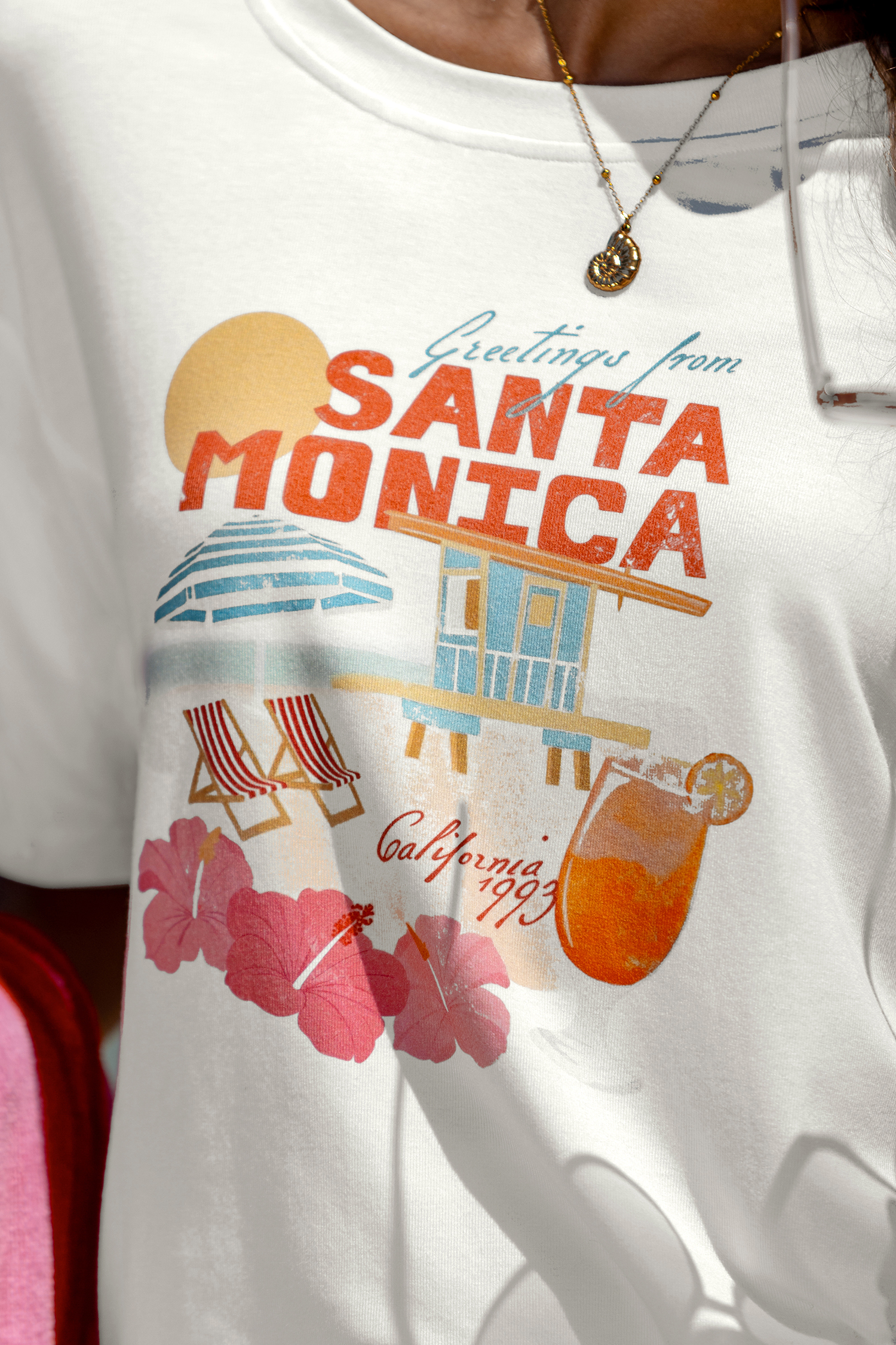 Weißes T-Shirt mit Grafik-Print