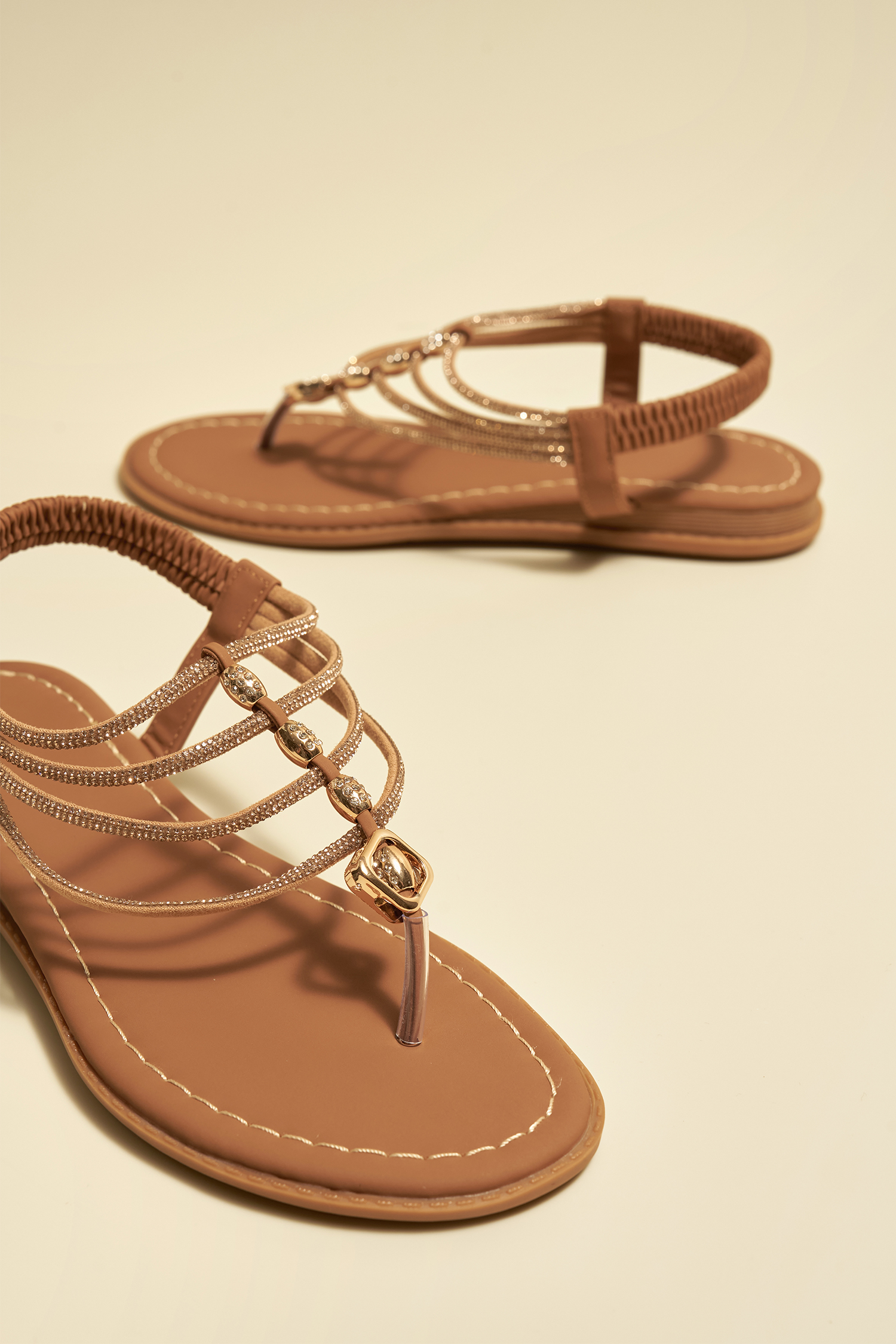 Strass-Riemen Slingback-Sandalen