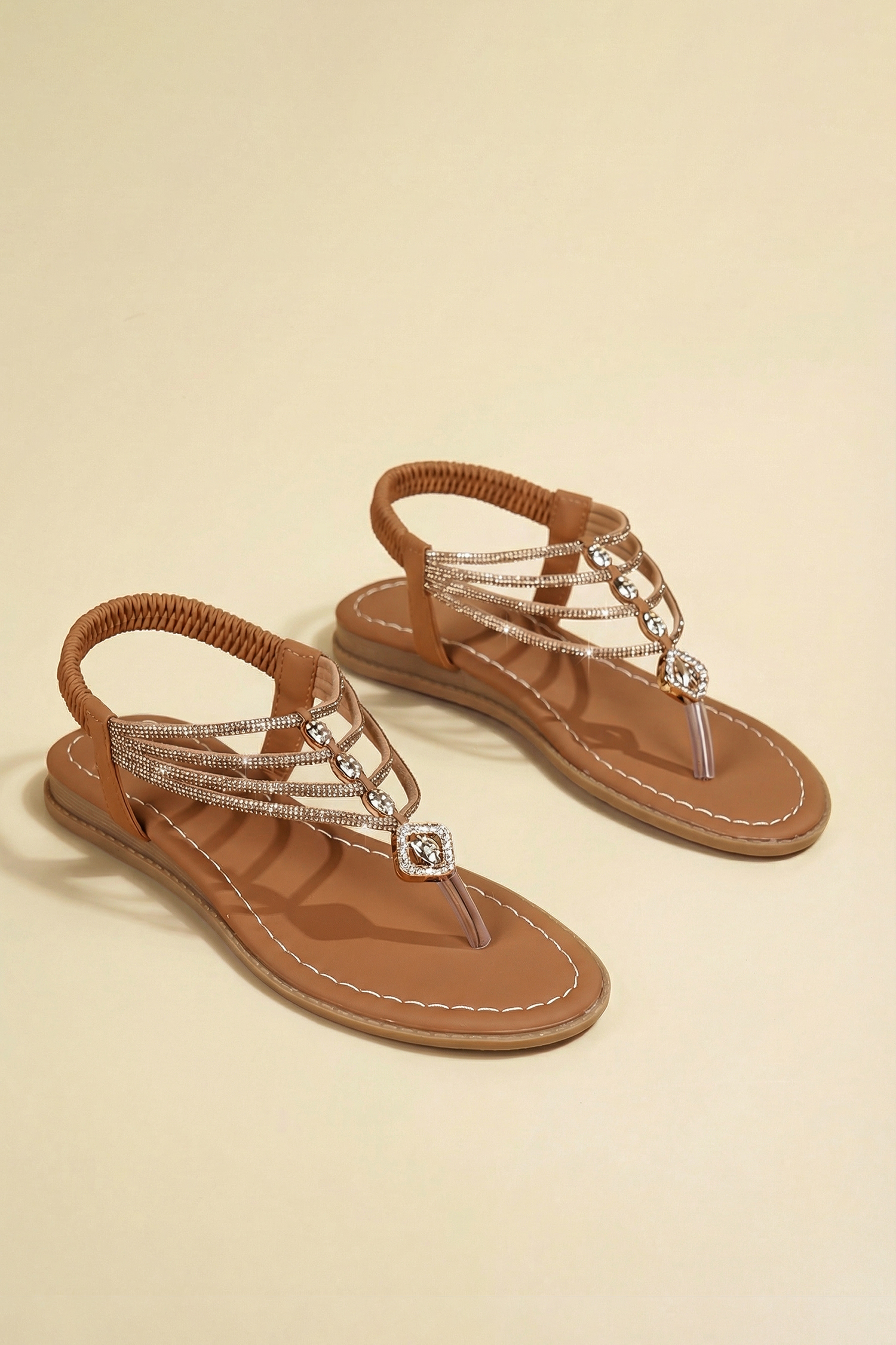 Strass-Riemen Slingback-Sandalen