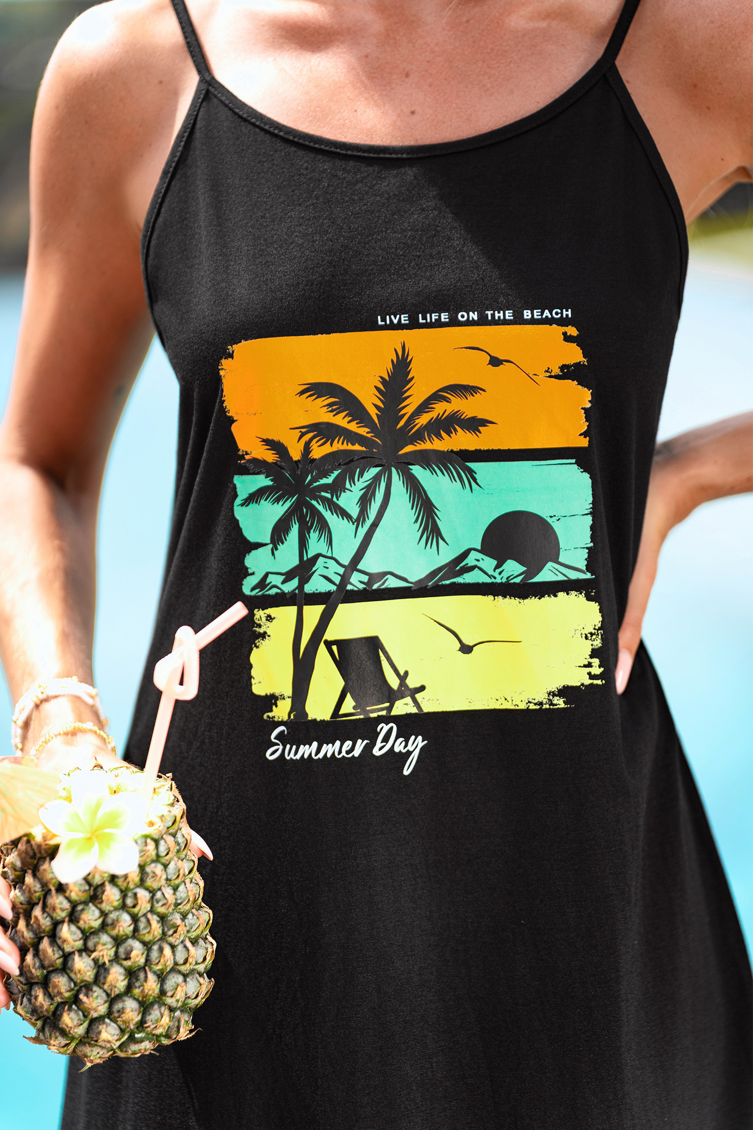 Summer Day Graphic Midi Dress