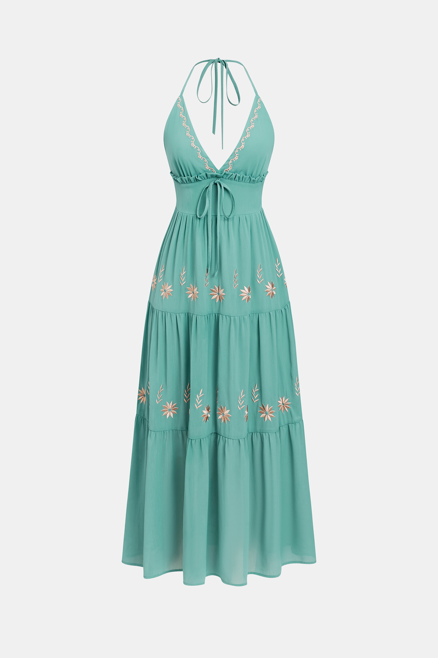 x Diane Robe longue col plongeant sans manches