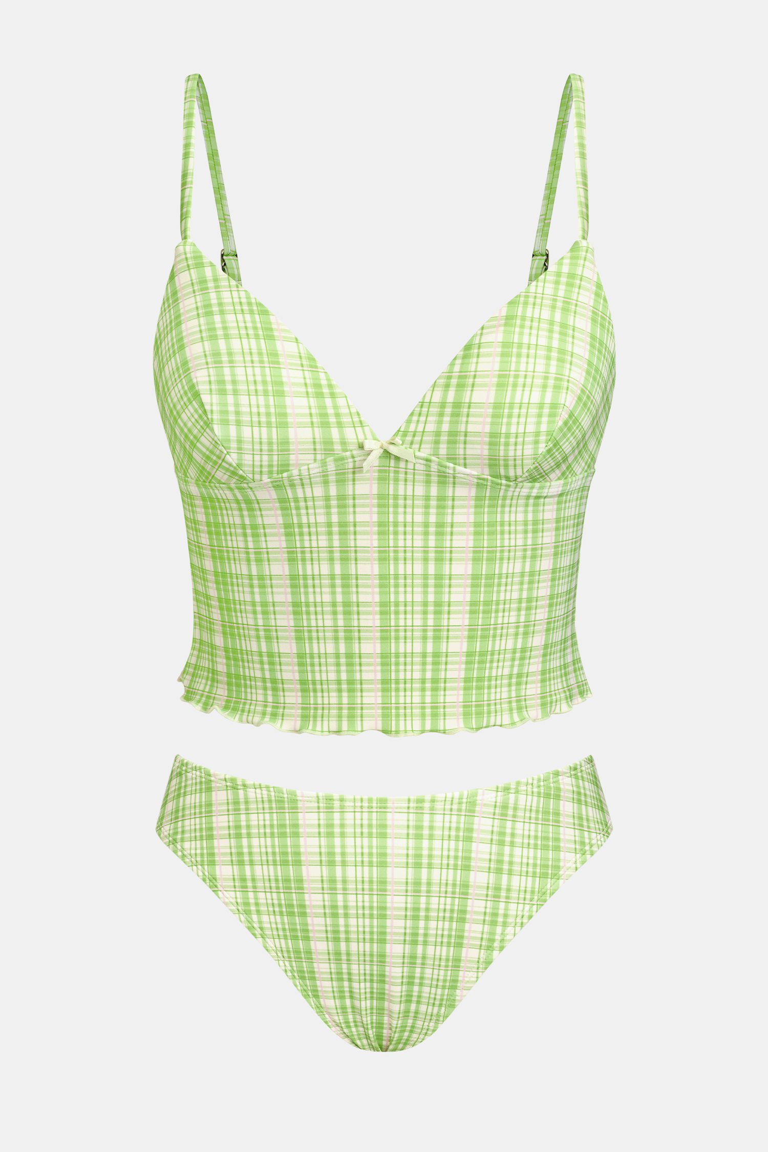 Sunset Cruise Plaid Tankini Set