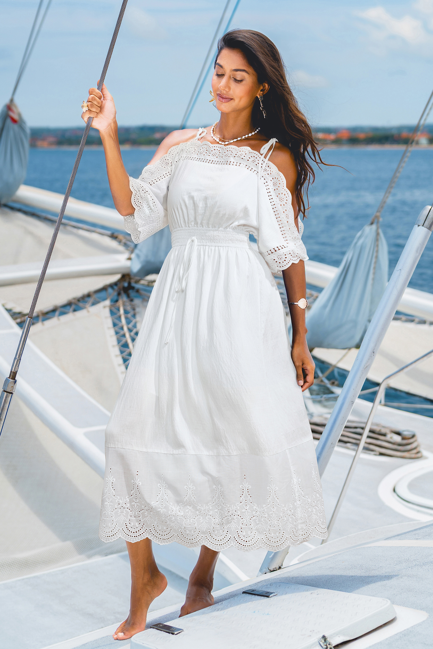 Ethereal Grace Off-Shoulder Maxi Dress
