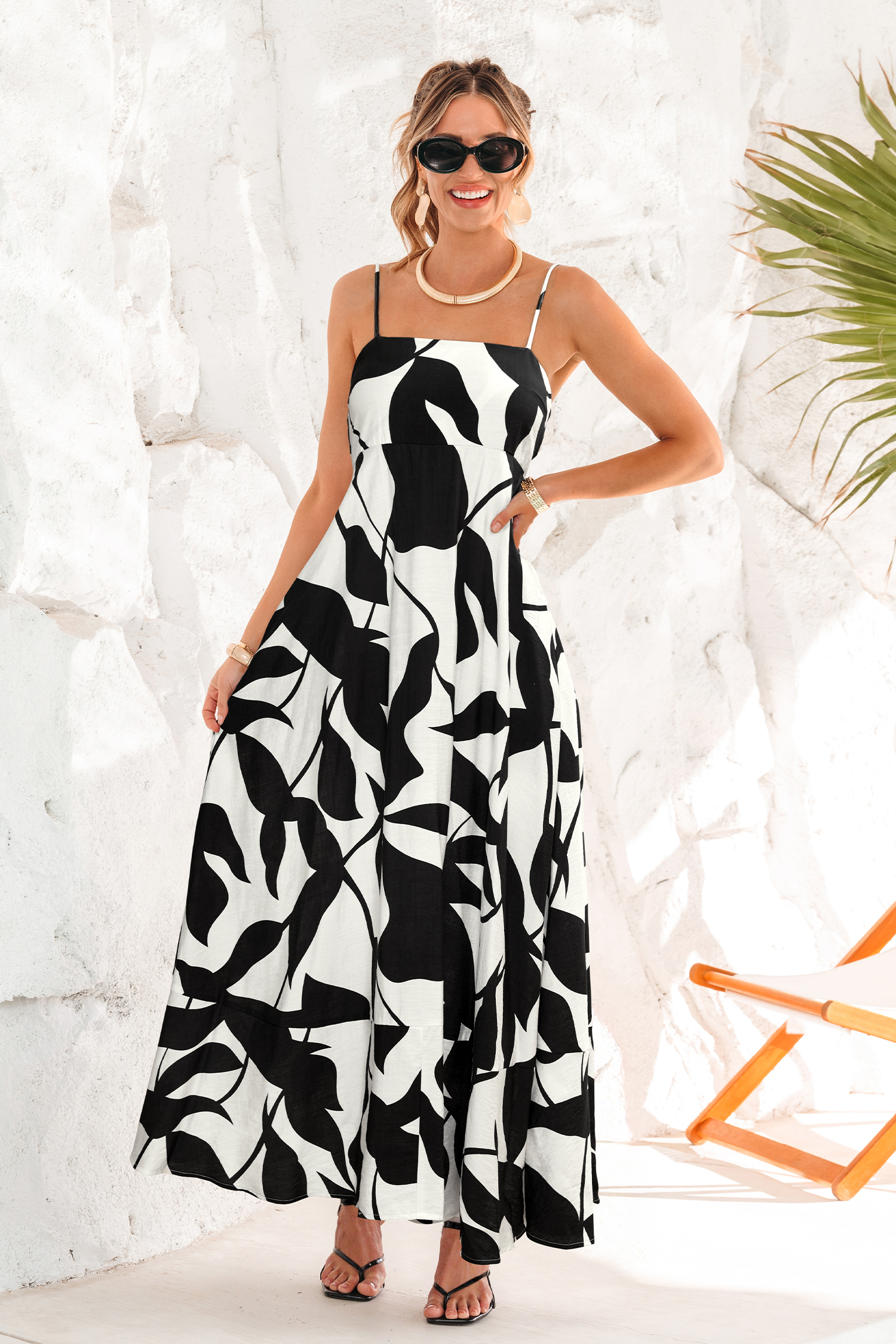Polished Retreat Tropical Maxi Dress