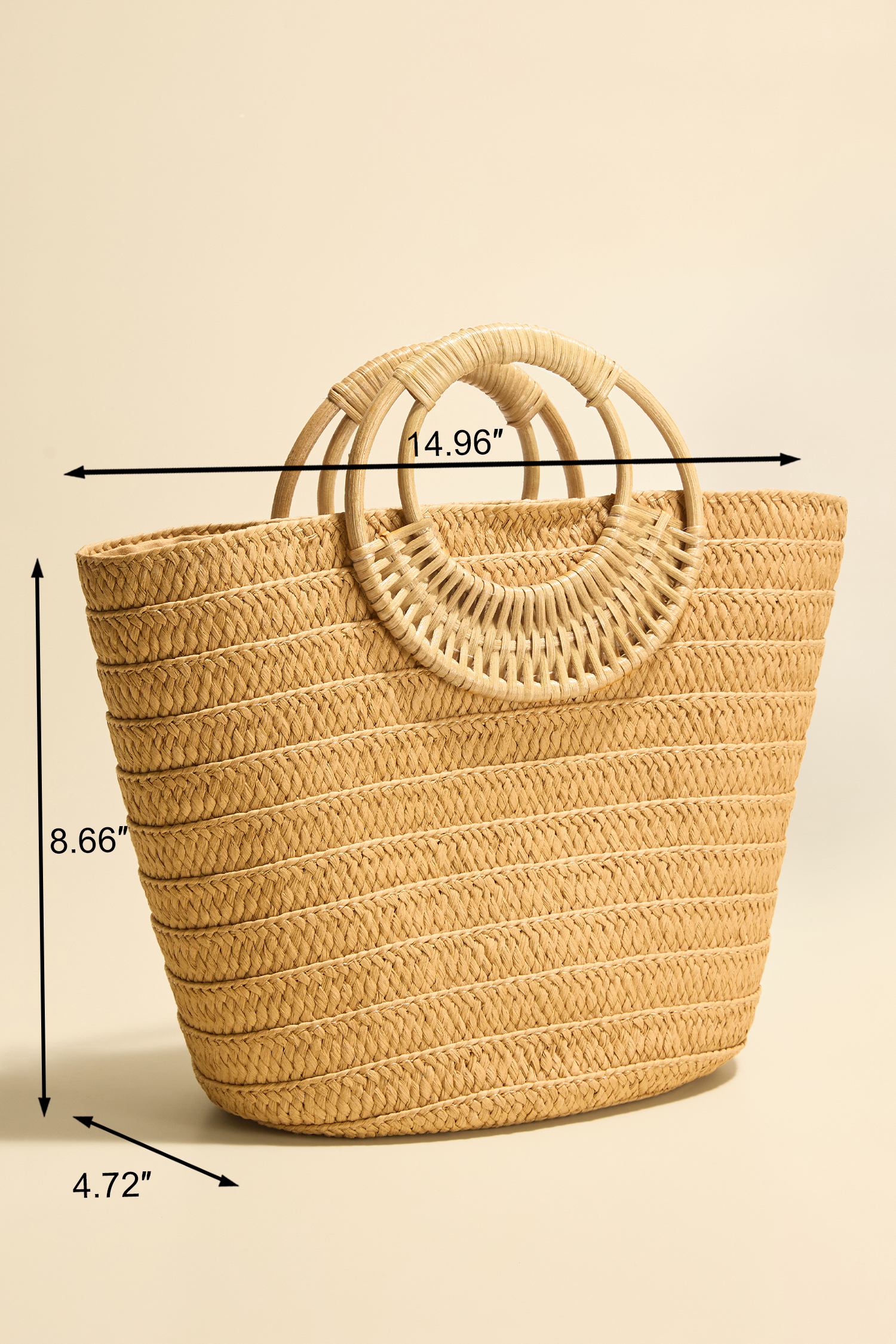 Sac en paille structuré à anse supérieure