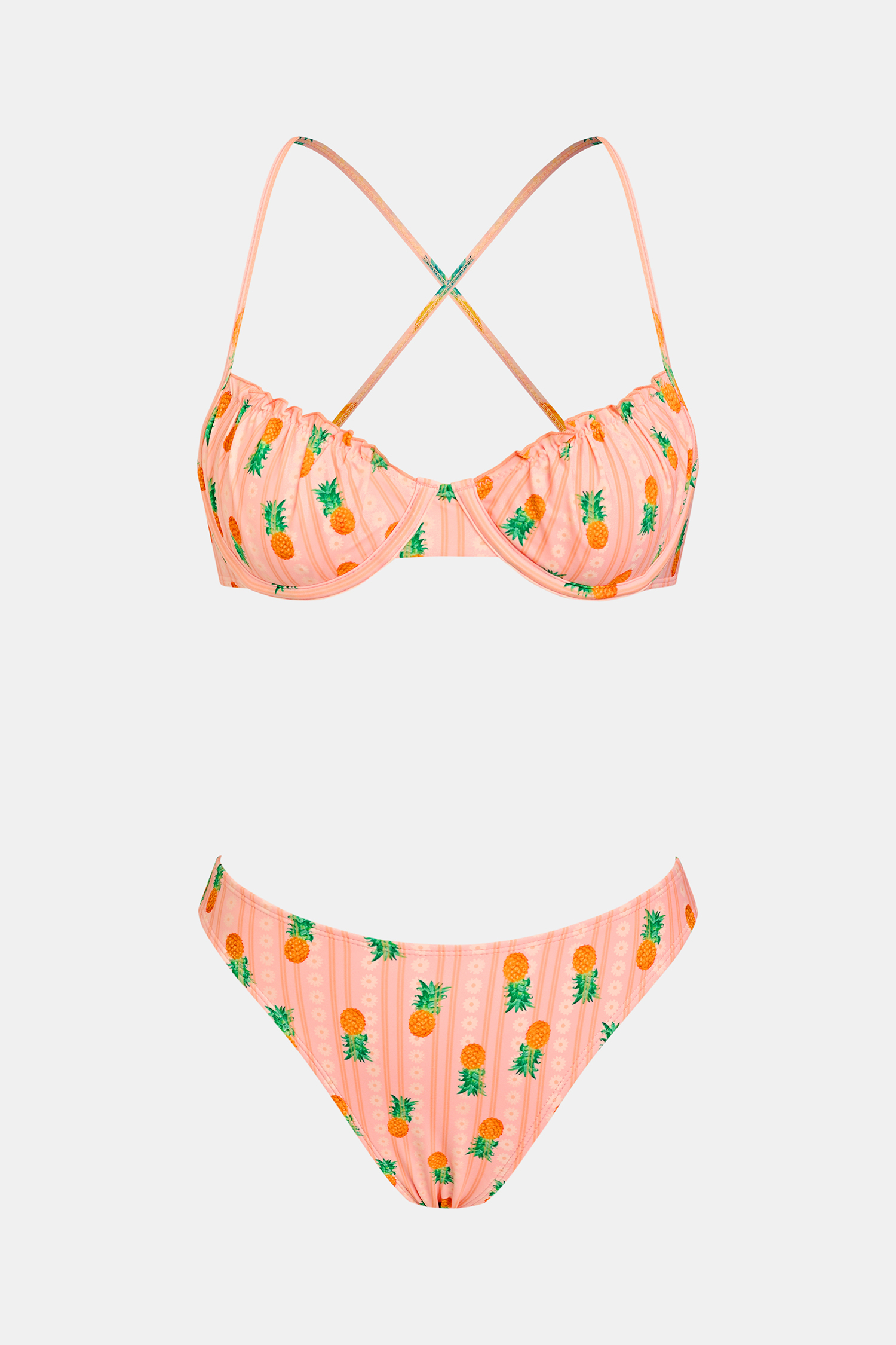 Bikini tropical dos croisé