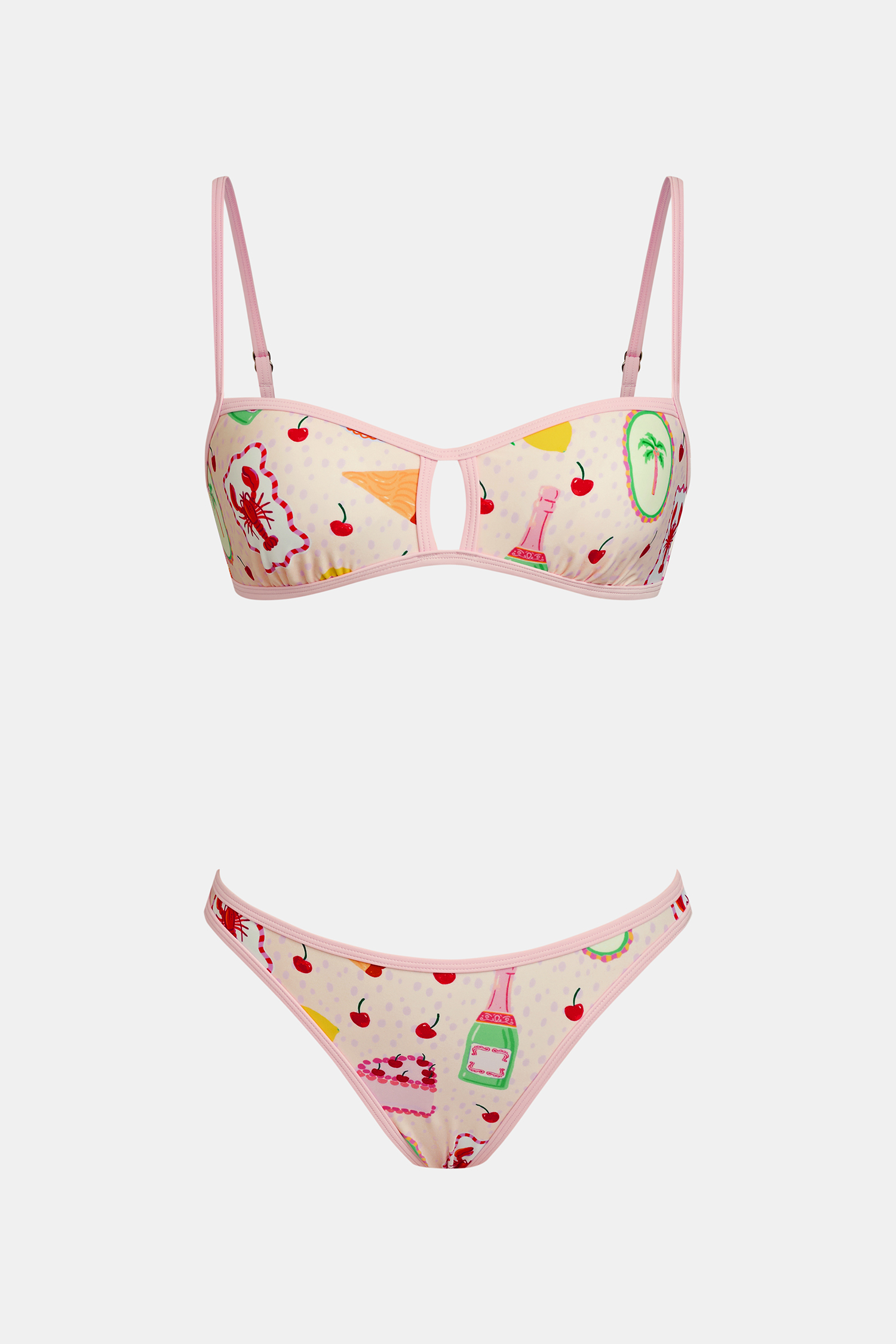 Bikini fruité ultra échancré