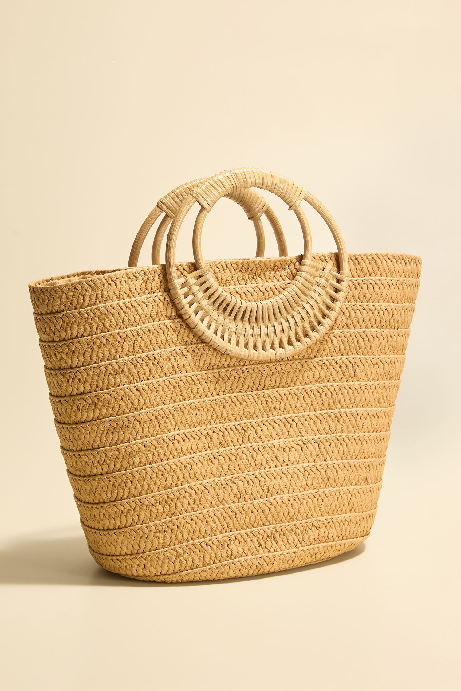 Sac en paille structuré à anse supérieure