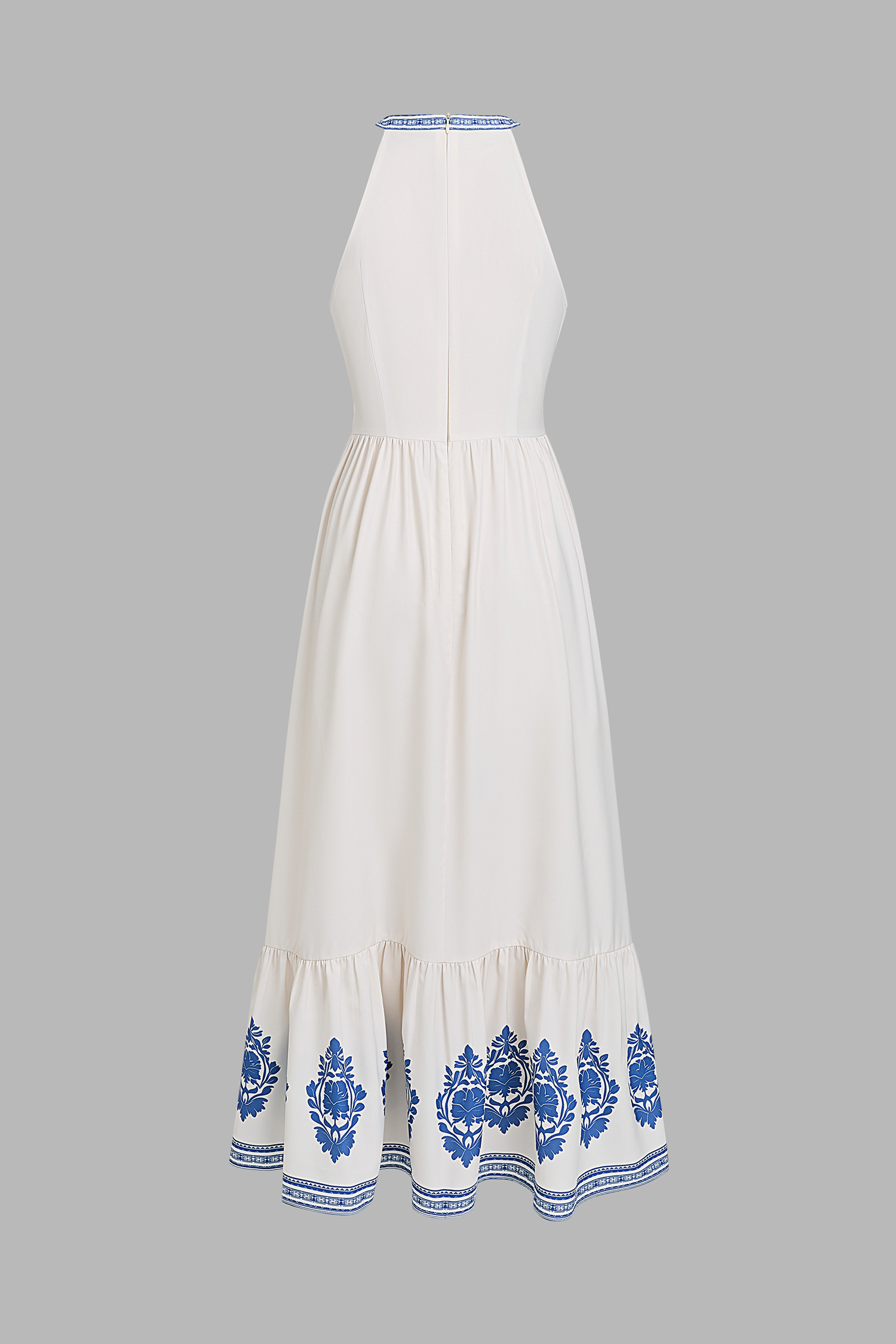 x Diane Robe longue imprimée col haut sans manches