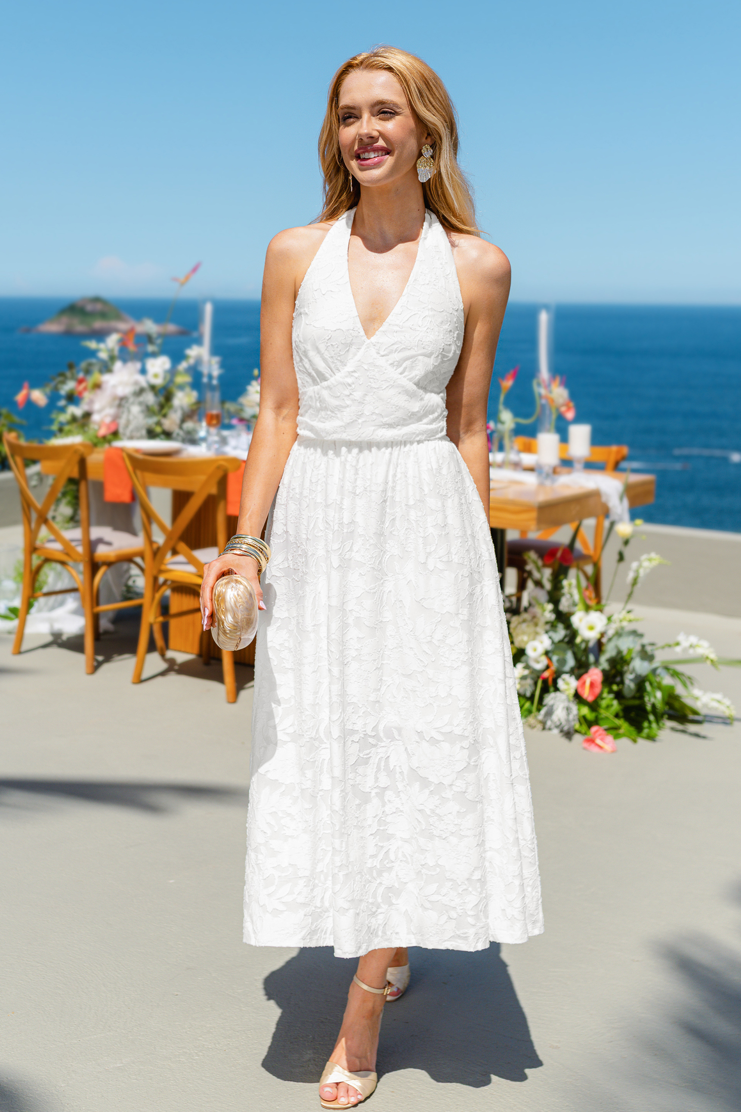 Vestido midi blanco Belle of the Ball