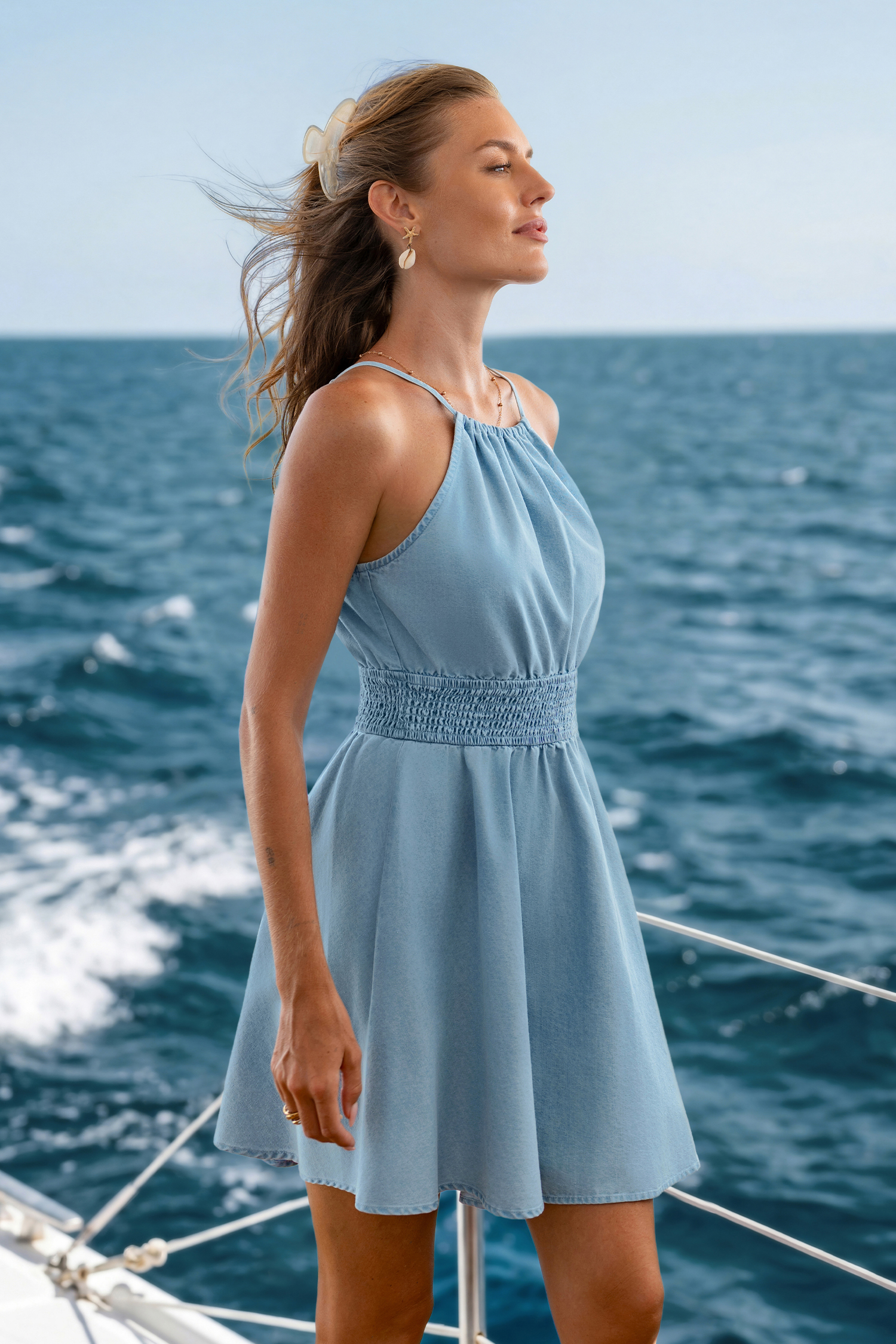 Boardwalk Date Denim Mini Dress