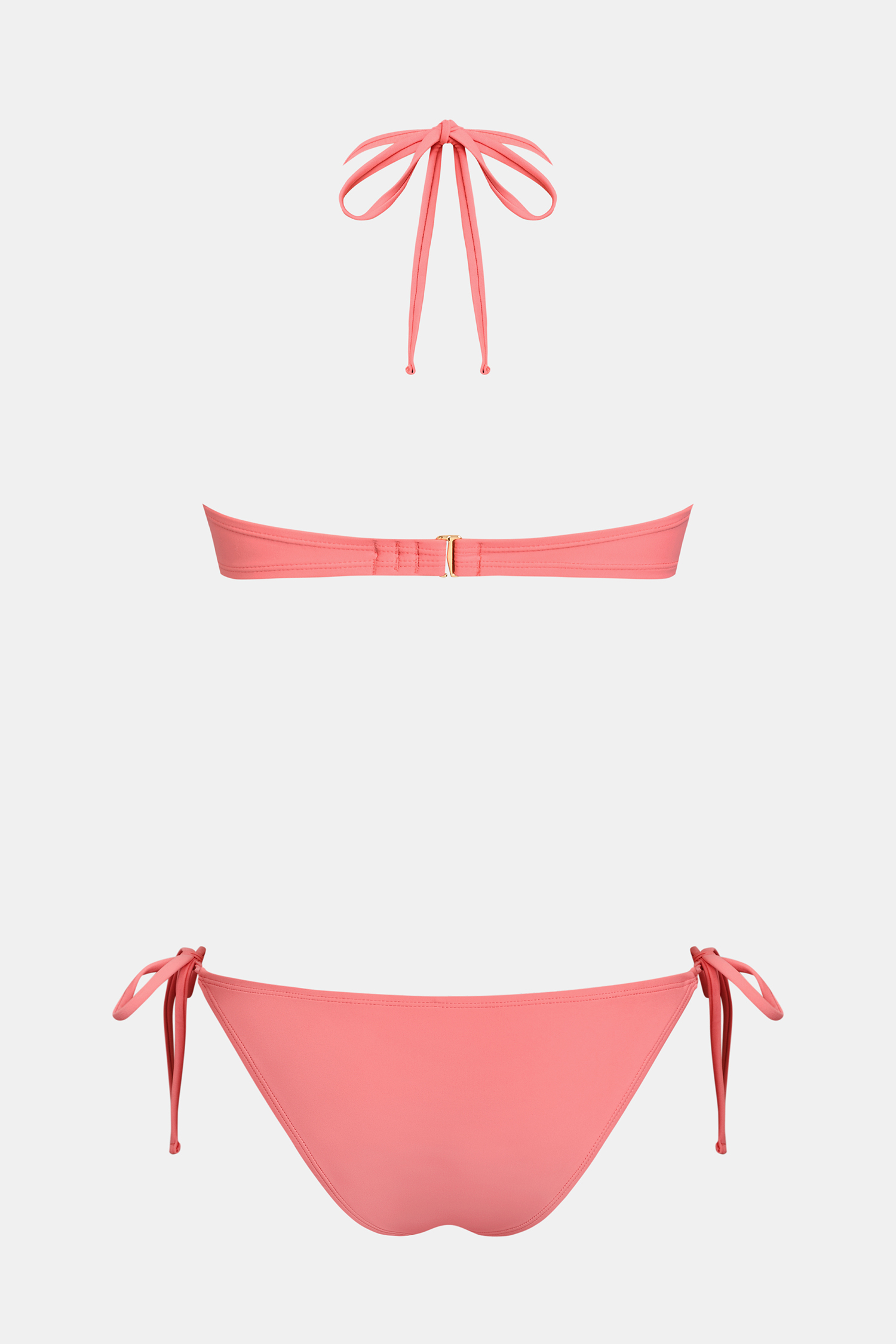 Conjunto de bikini color coral con temática del estado de Texas