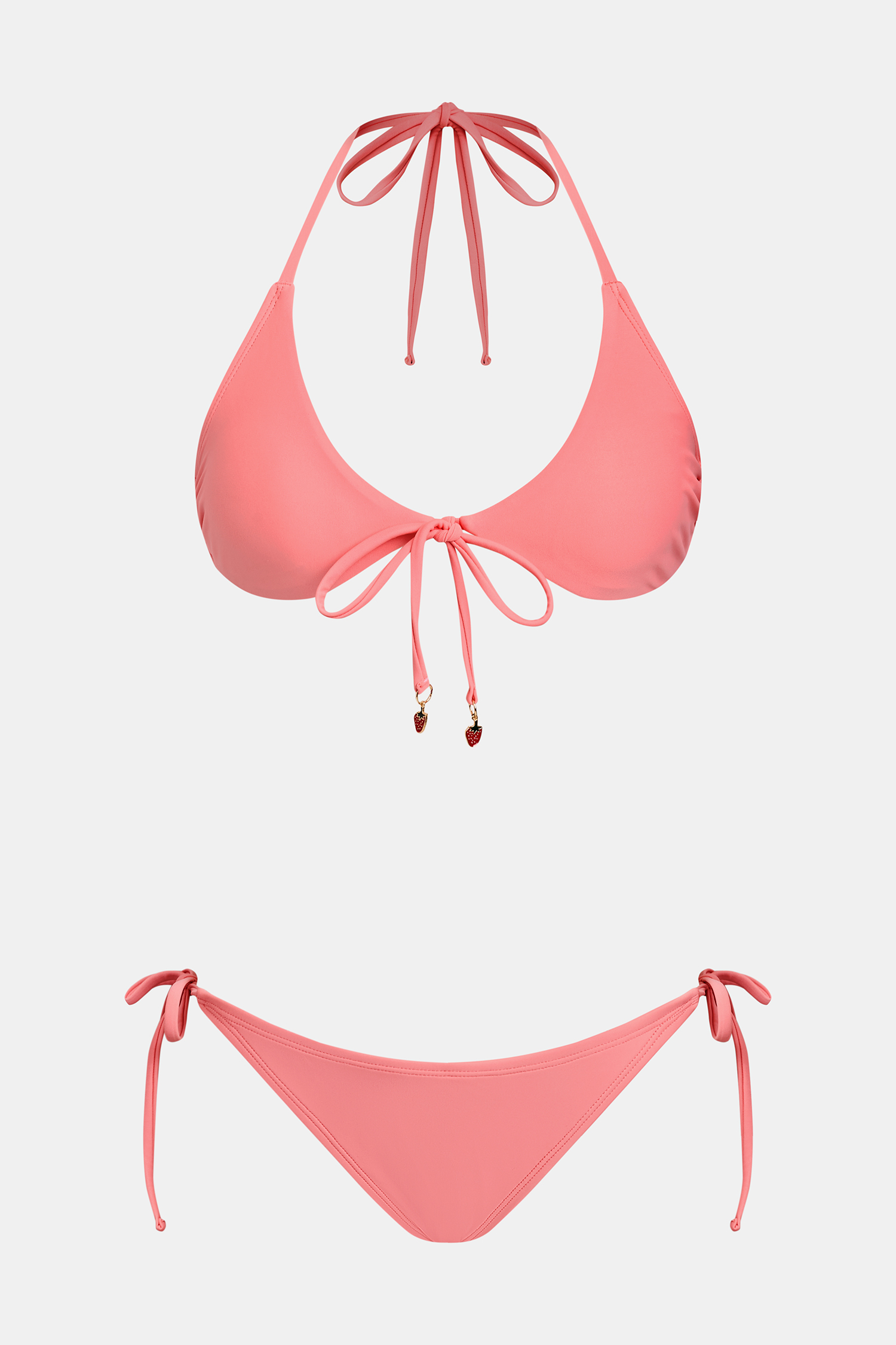 Conjunto de bikini color coral con temática del estado de Texas