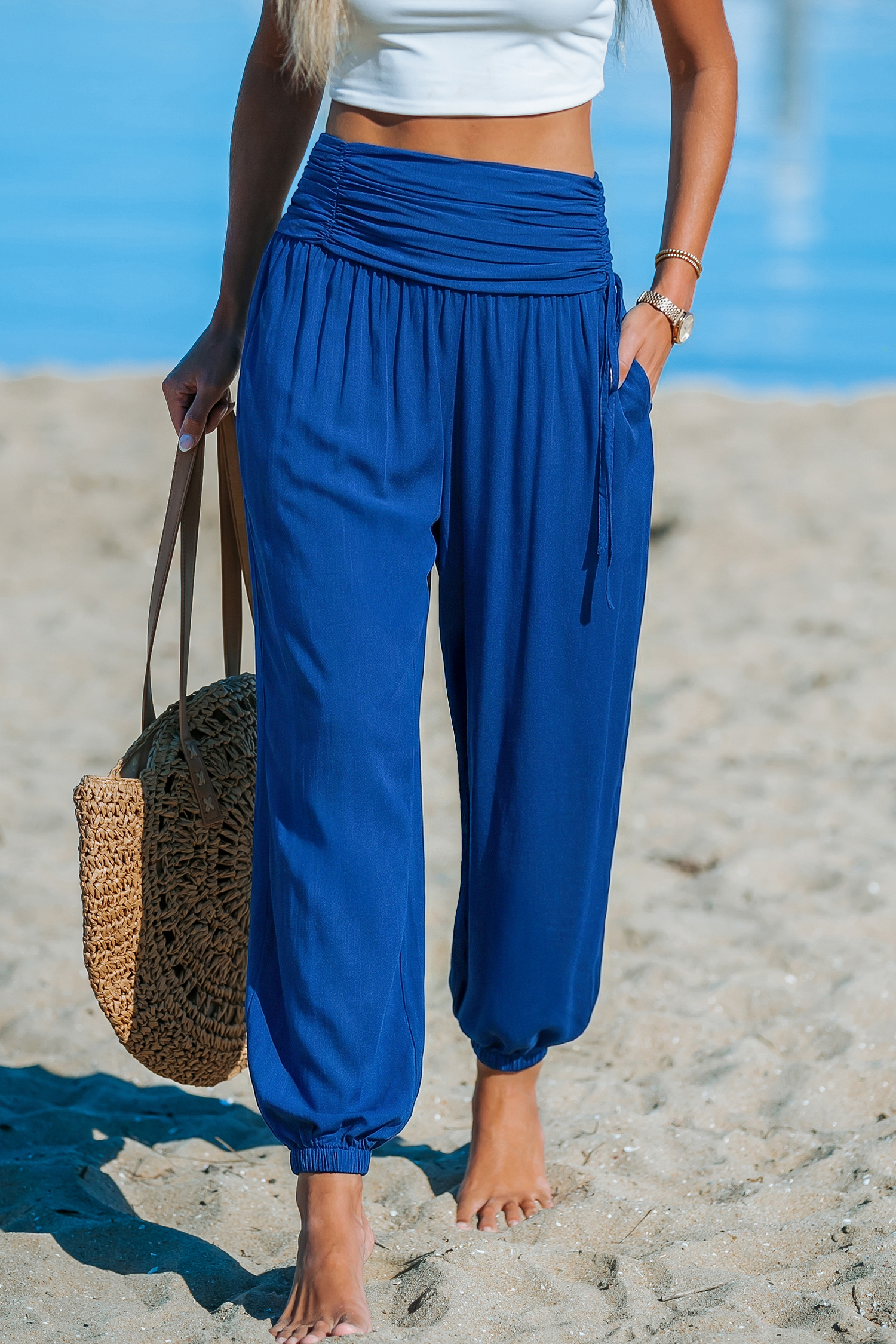 Vrolijke blauwe broek