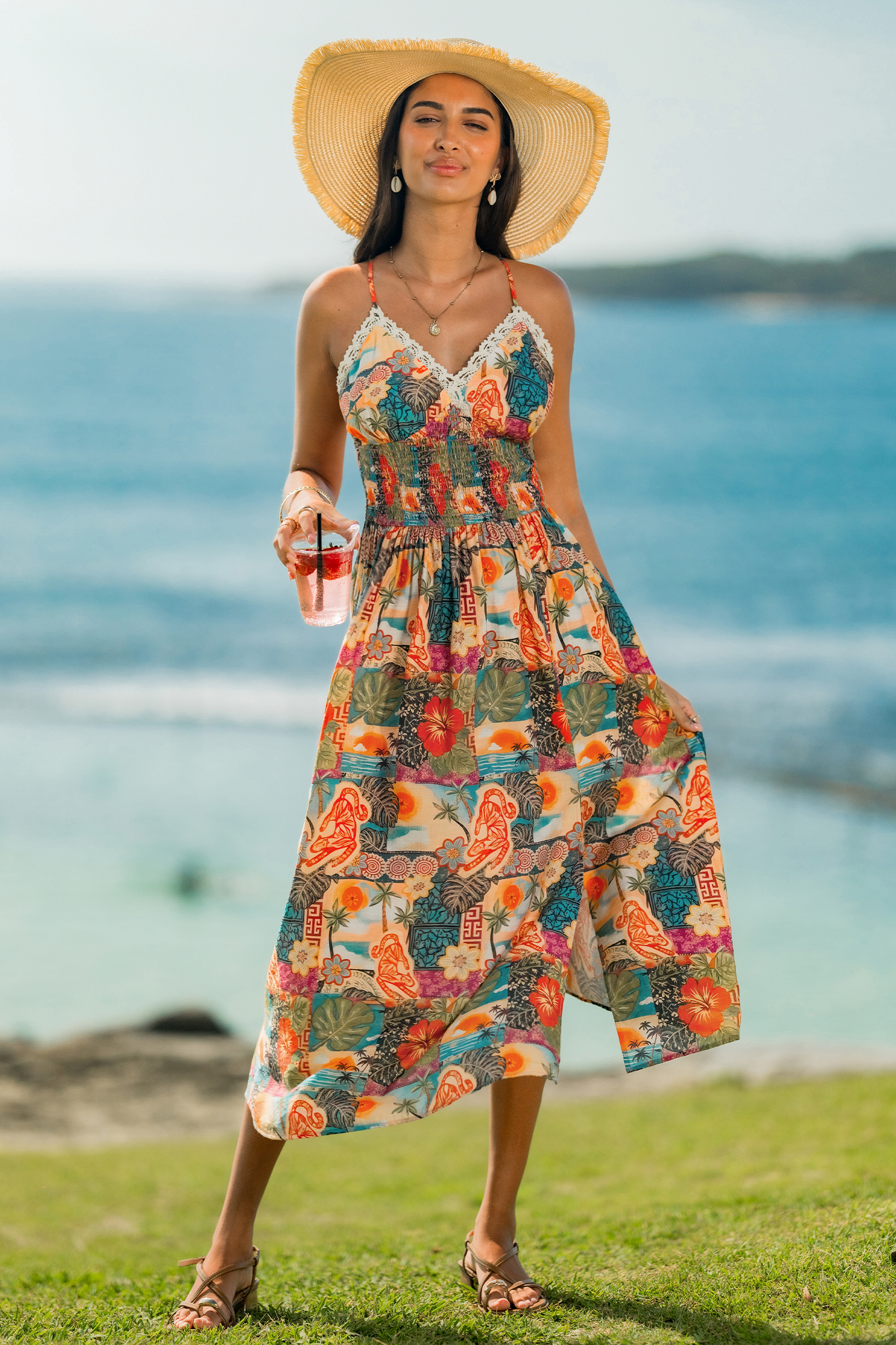 Postcard Tropical Midi Dress