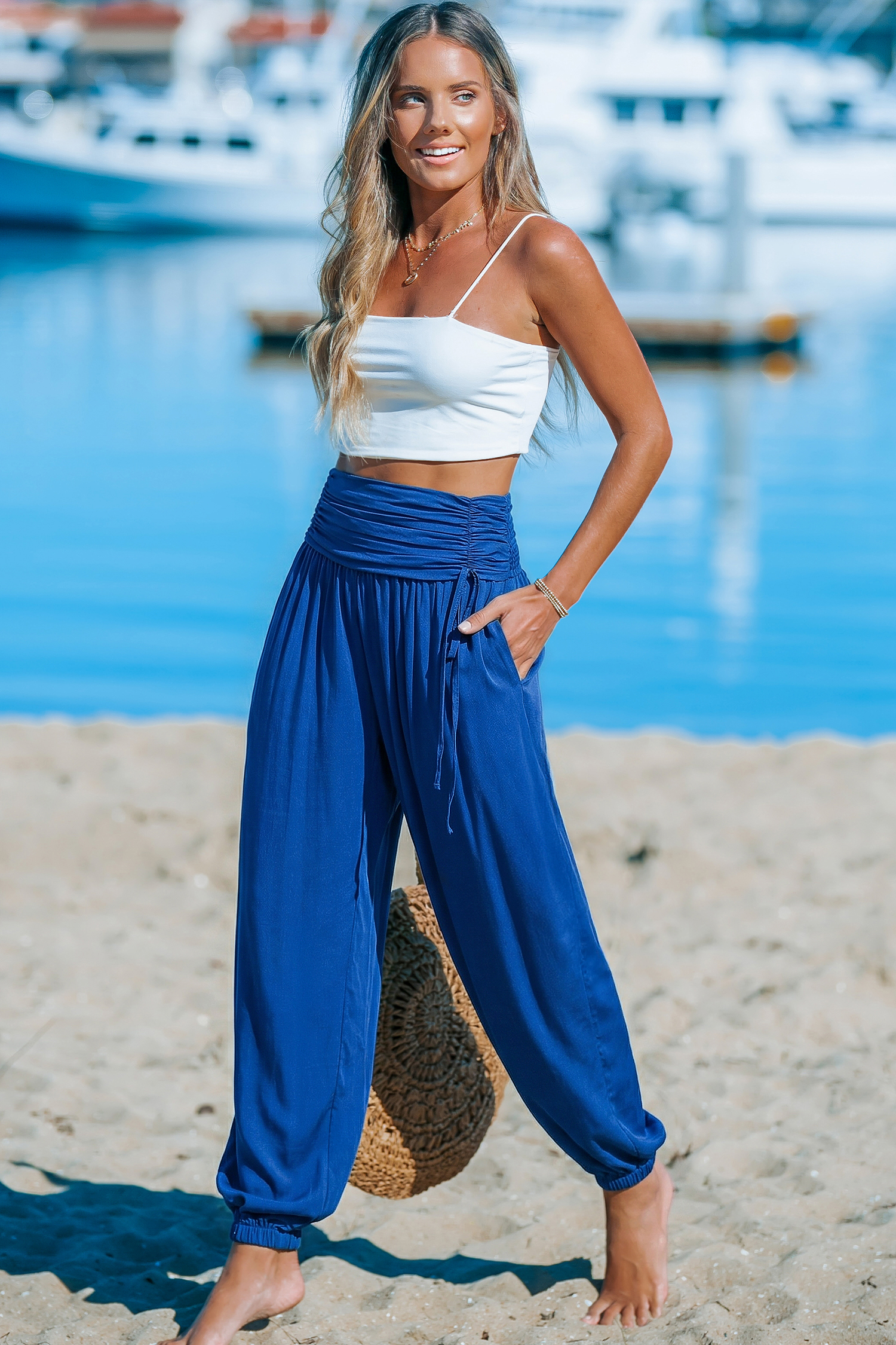 Vrolijke blauwe broek