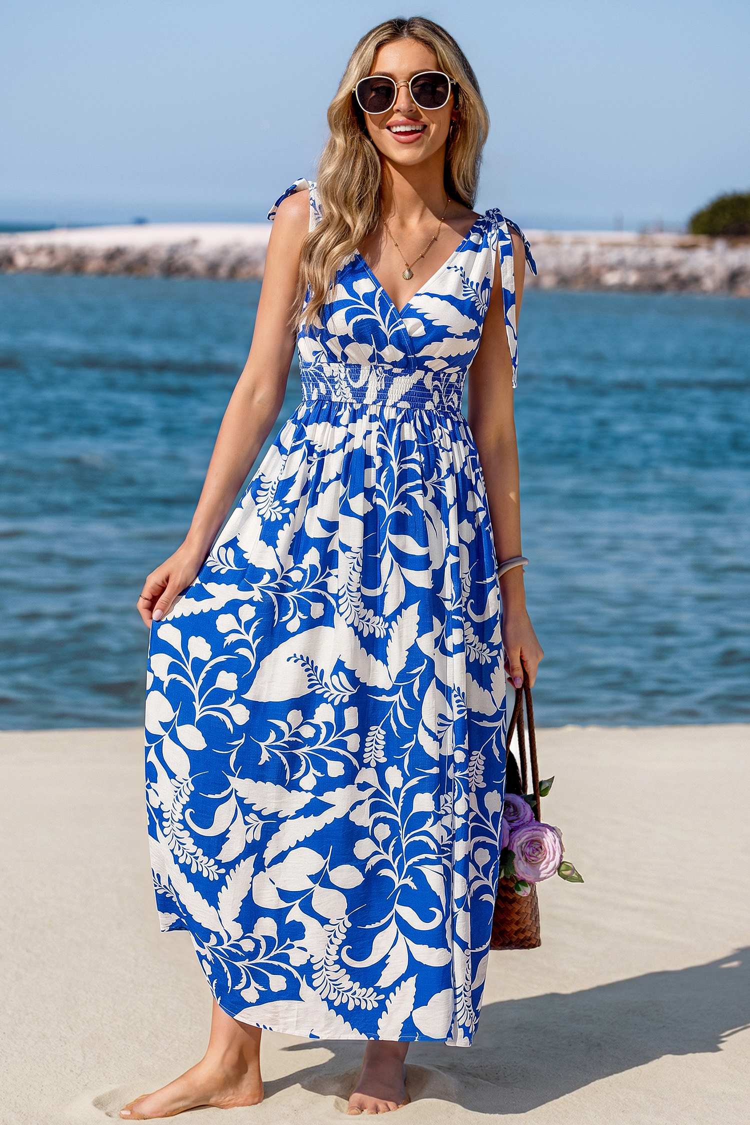 Island Retreat Tropical Maxi Dress
